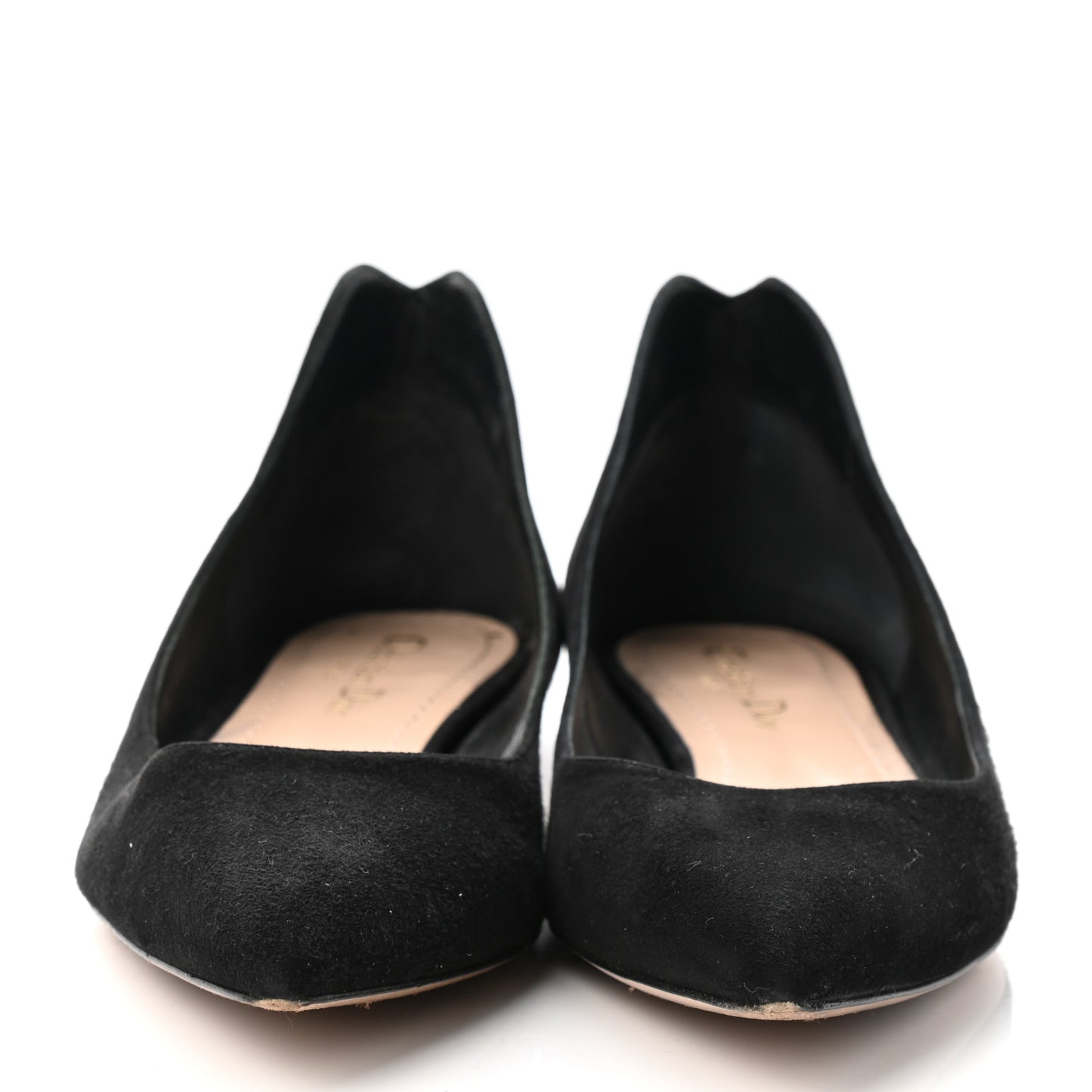 Suede Laminate Dioramour Ballet Flats 40 Black Gold