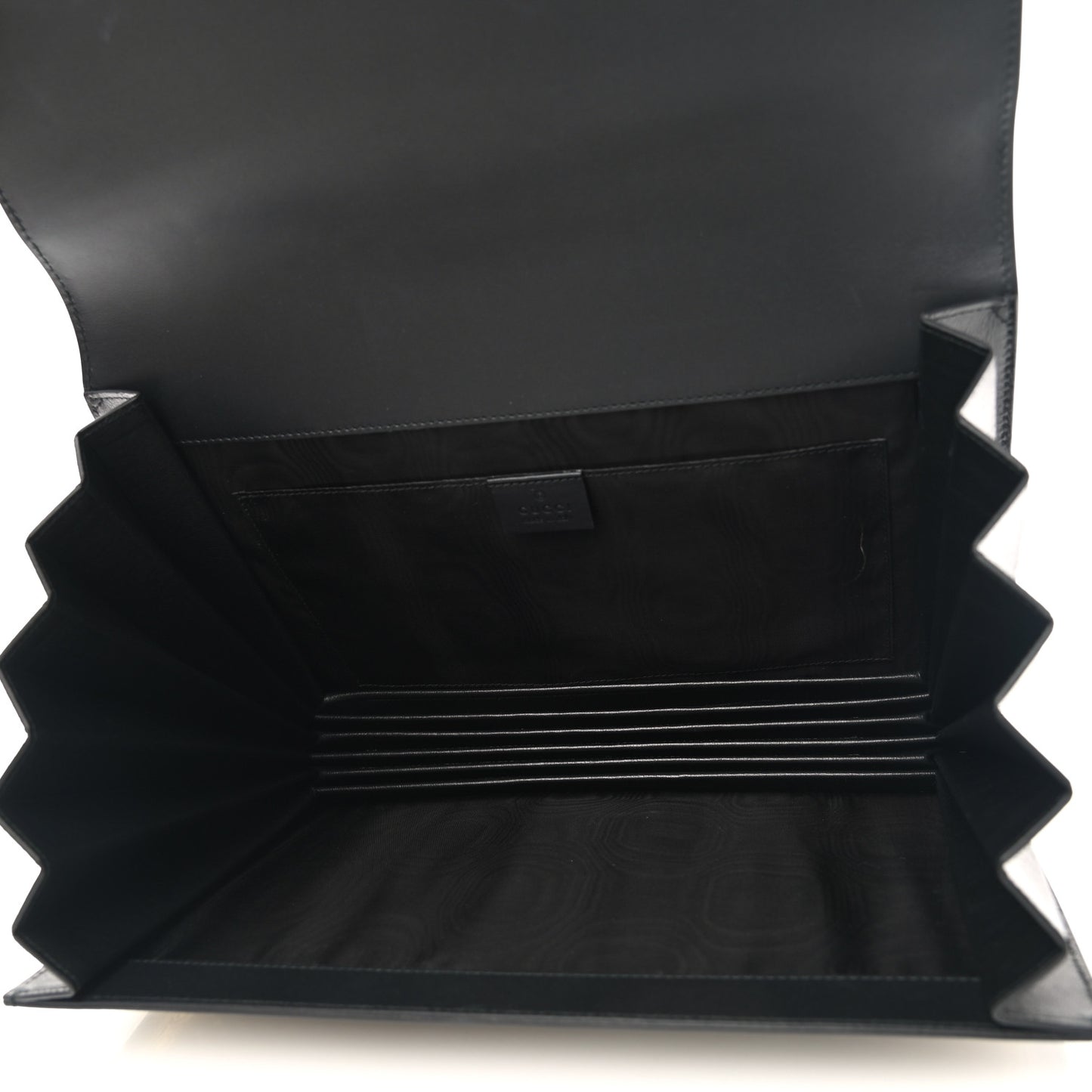 X SEGA Calfskin GUCCY Stars Portfolio Bag Black Gold