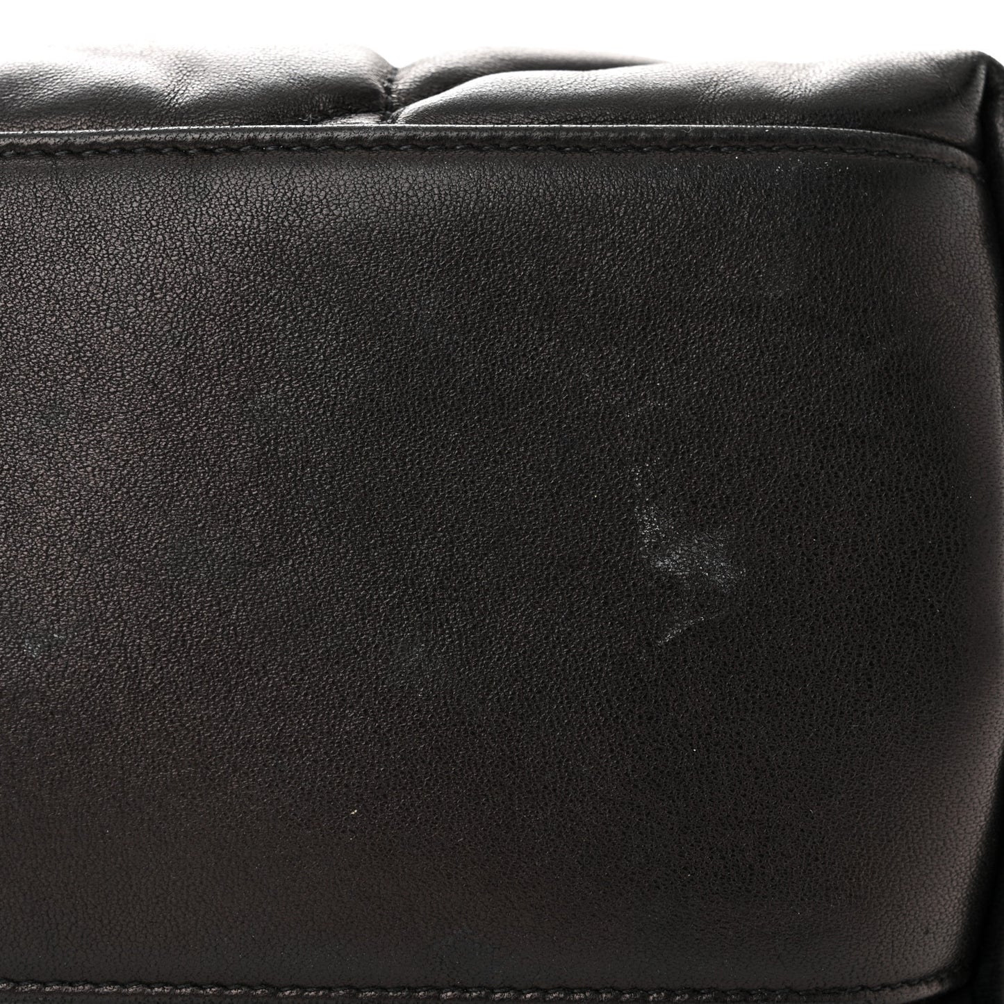 Lambskin Quilted Monogram Monochrome Medium Loulou Puffer Chain Satchel Black