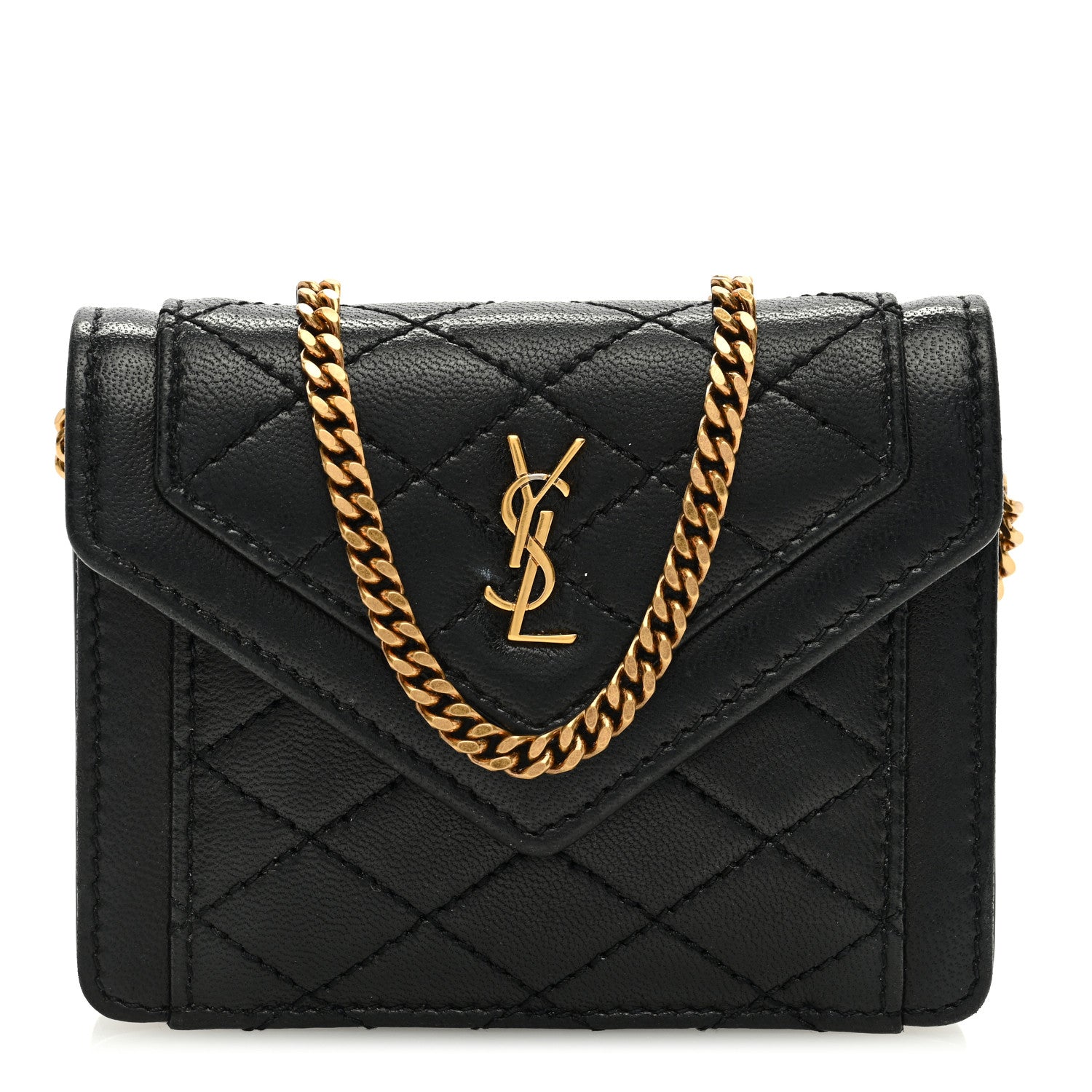 Saint Laurent SAINT LAURENT Lambskin Quilted Micro Gaby Bag Black 1 of 8