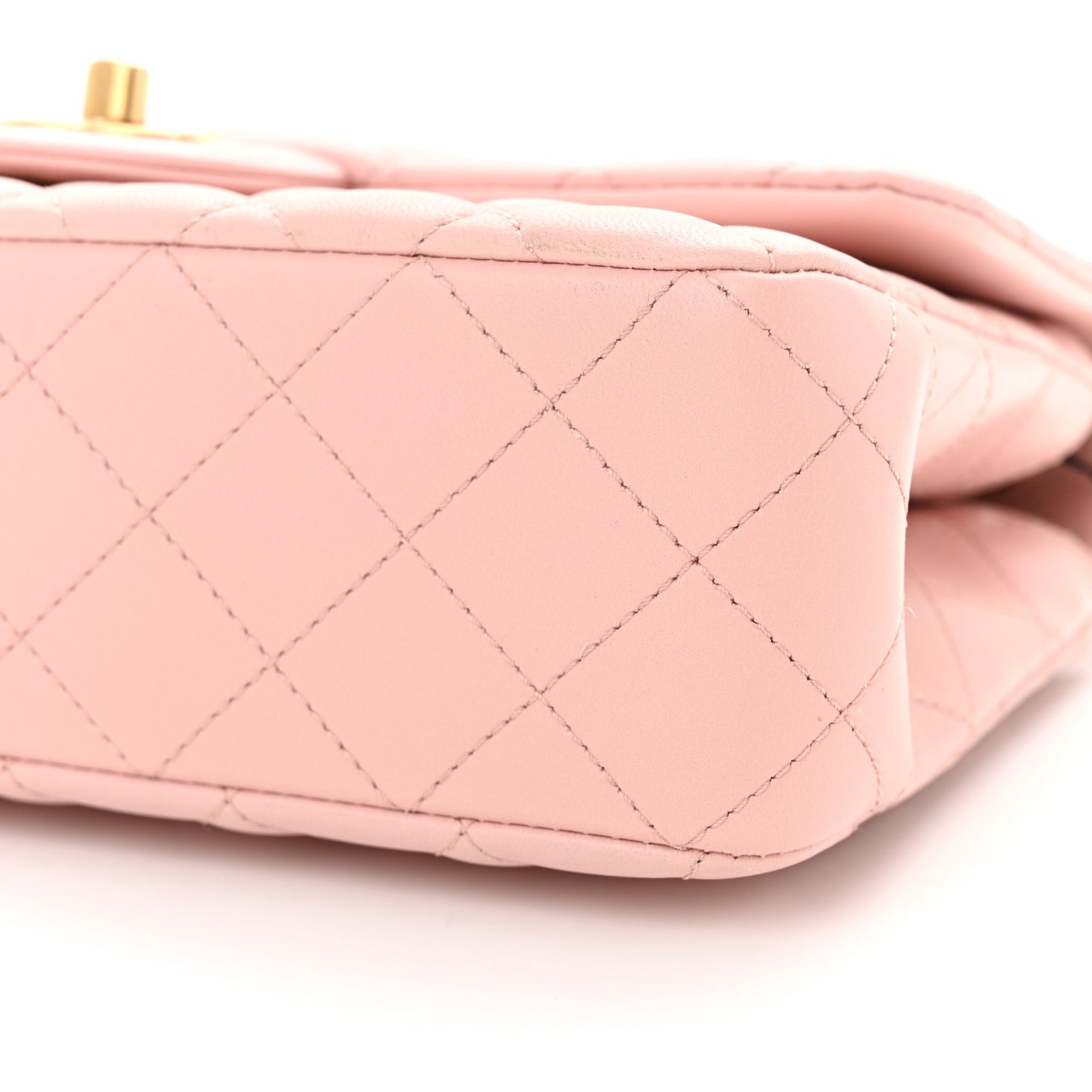 Lambskin Quilted Small Sweet Camellia Flap Light Pink
