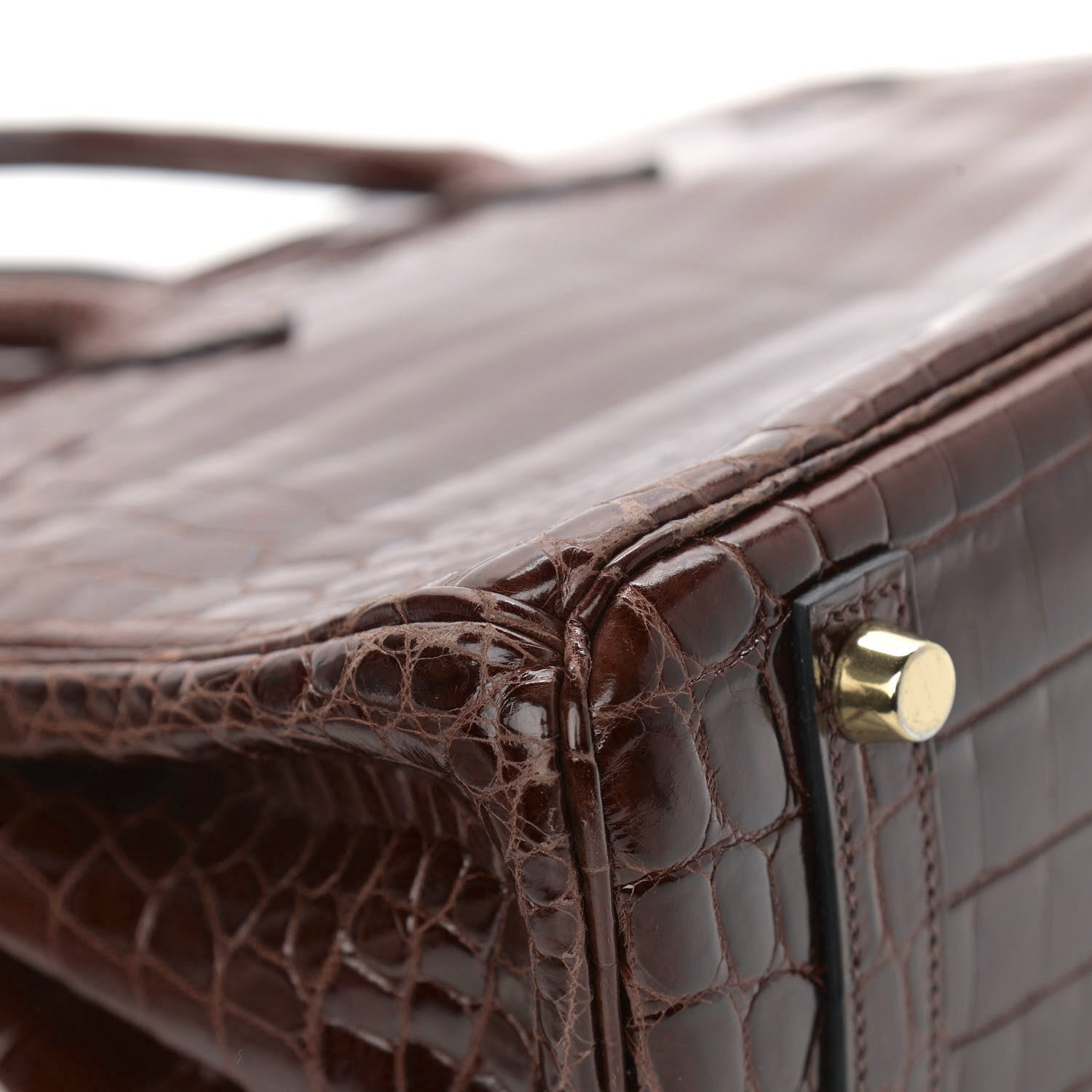 Hermes Shiny Niloticus Crocodile Birkin 25 Miel 35 of 41