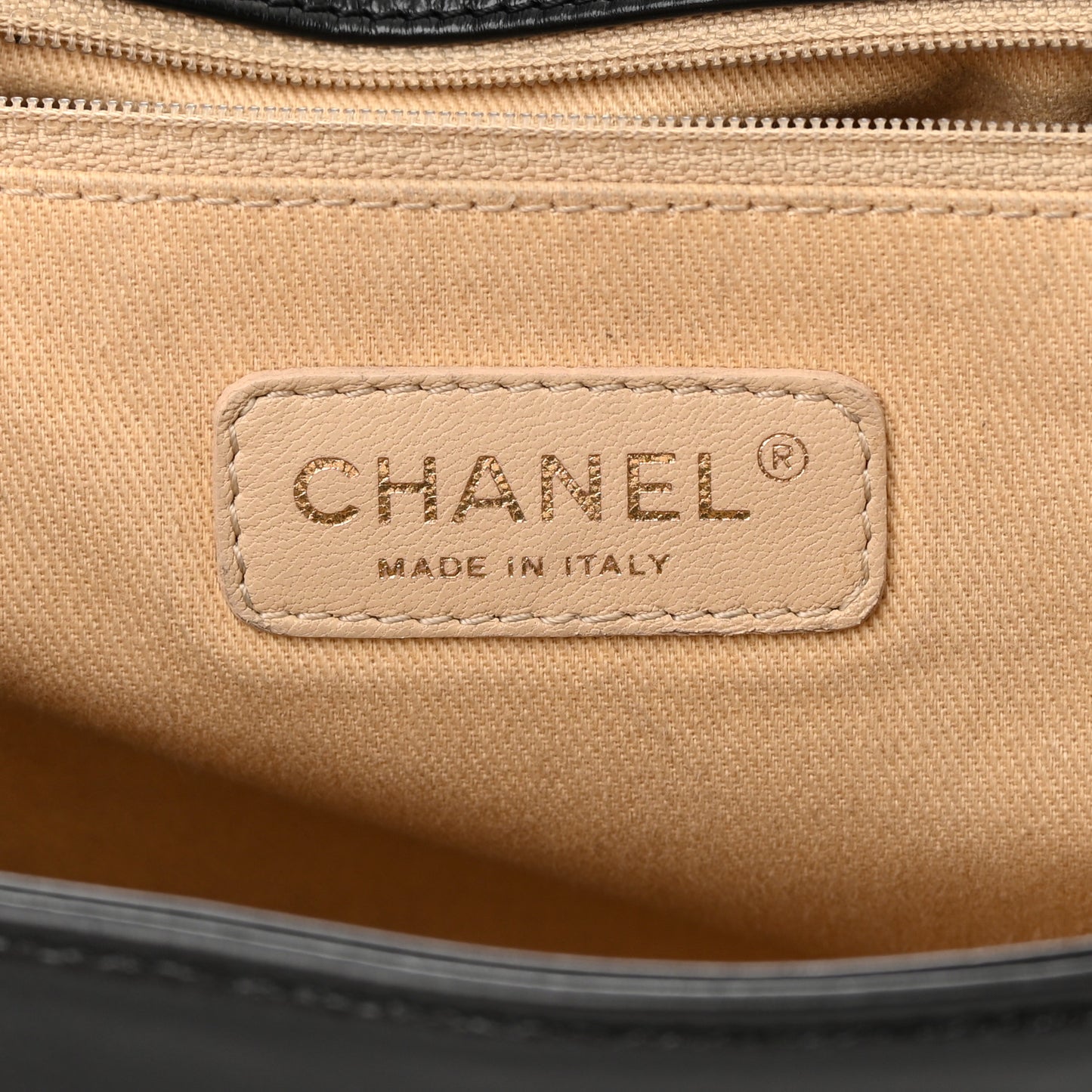 Glazed Calfskin Quilted Large Boy Flap Black