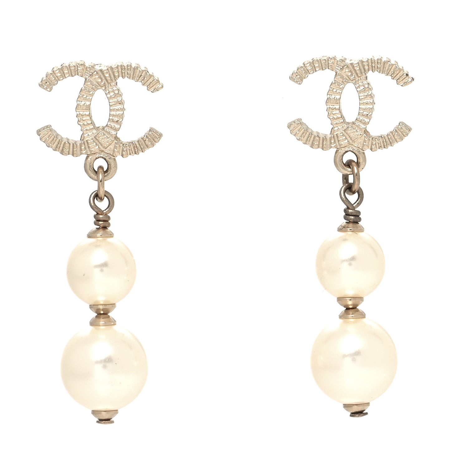 Pearl CC Drop Earrings Gold