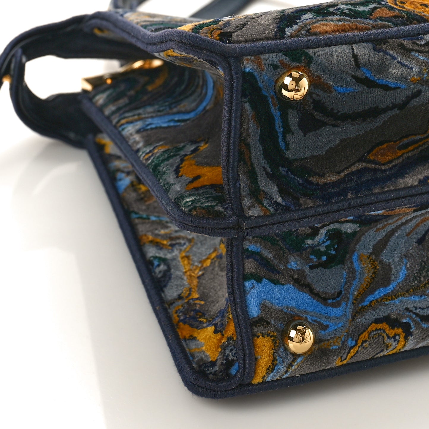 Velvet Marble Medium Peekaboo I SEE U Satchel Bleu Multicolor