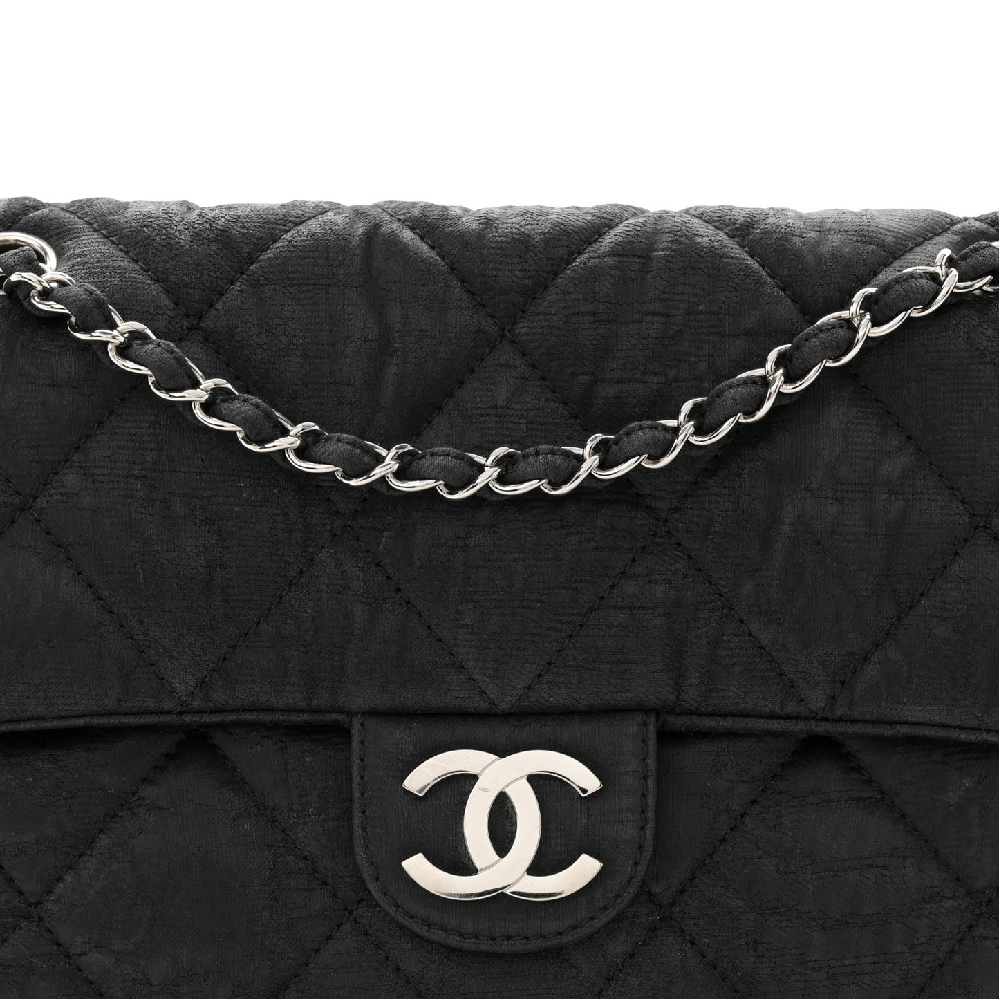 Coated Canvas Quilted Le Marais Flap Black