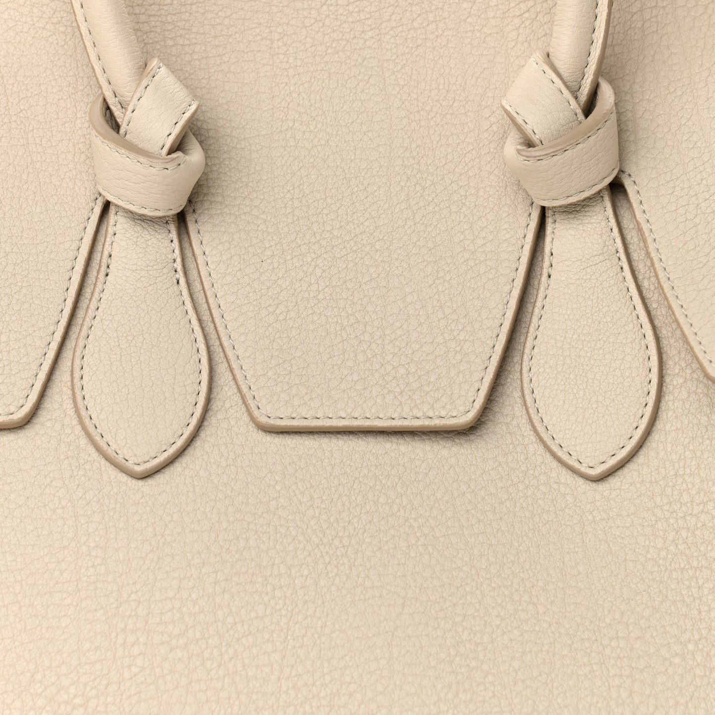 Crisped Calfskin Tie Knot Small Tote Chalk