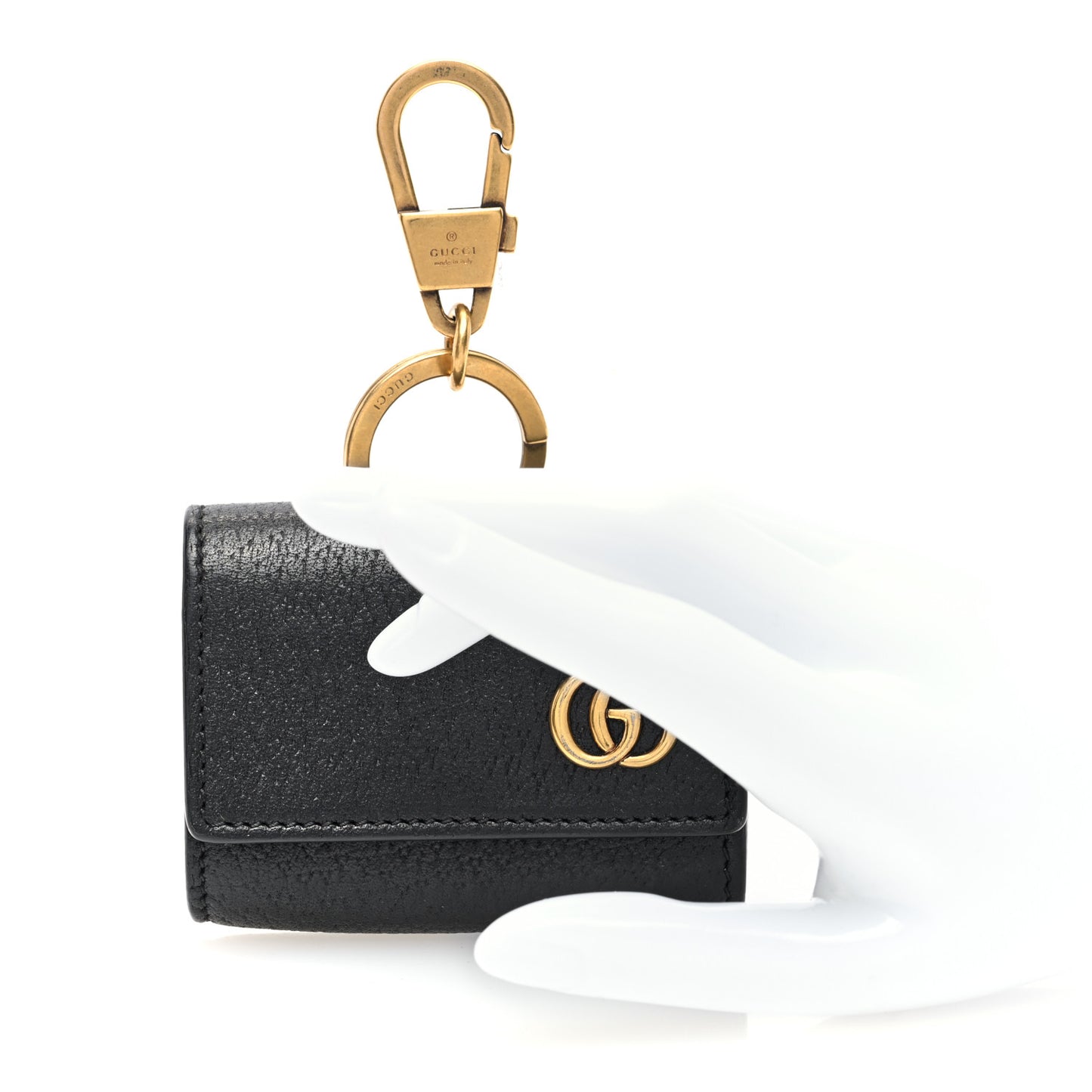 Calfskin Boar Effect GG Marmont AirPods Pro Case Black