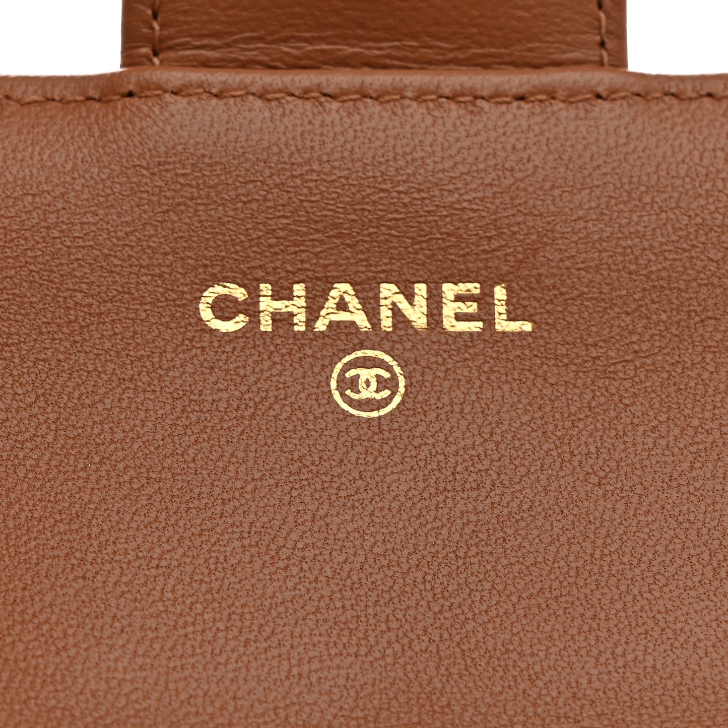 Lambskin Quilted Large Gusset Flap Wallet Brown