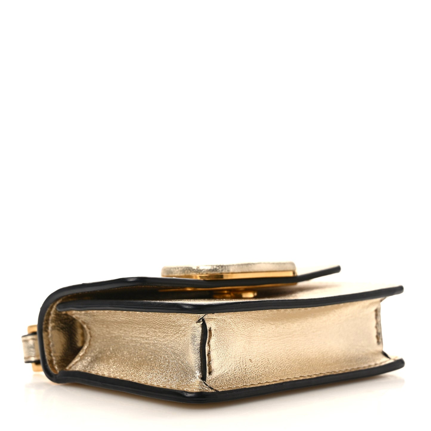 Metallic Calfskin Micro VSling Shoulder Bag Sahara