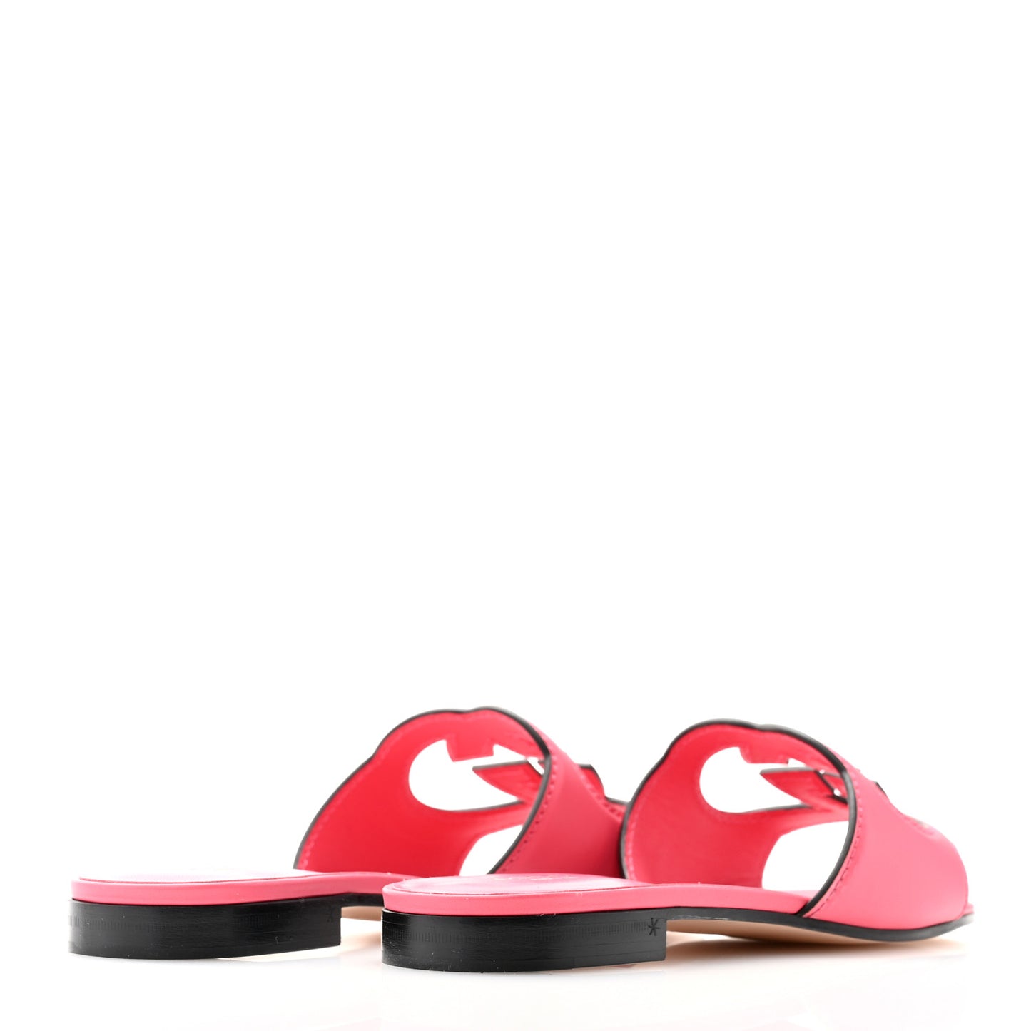 Cosmos Softy Calfskin Interlocking G Cut Out Slide Sandals 36 Rhodamine Pink