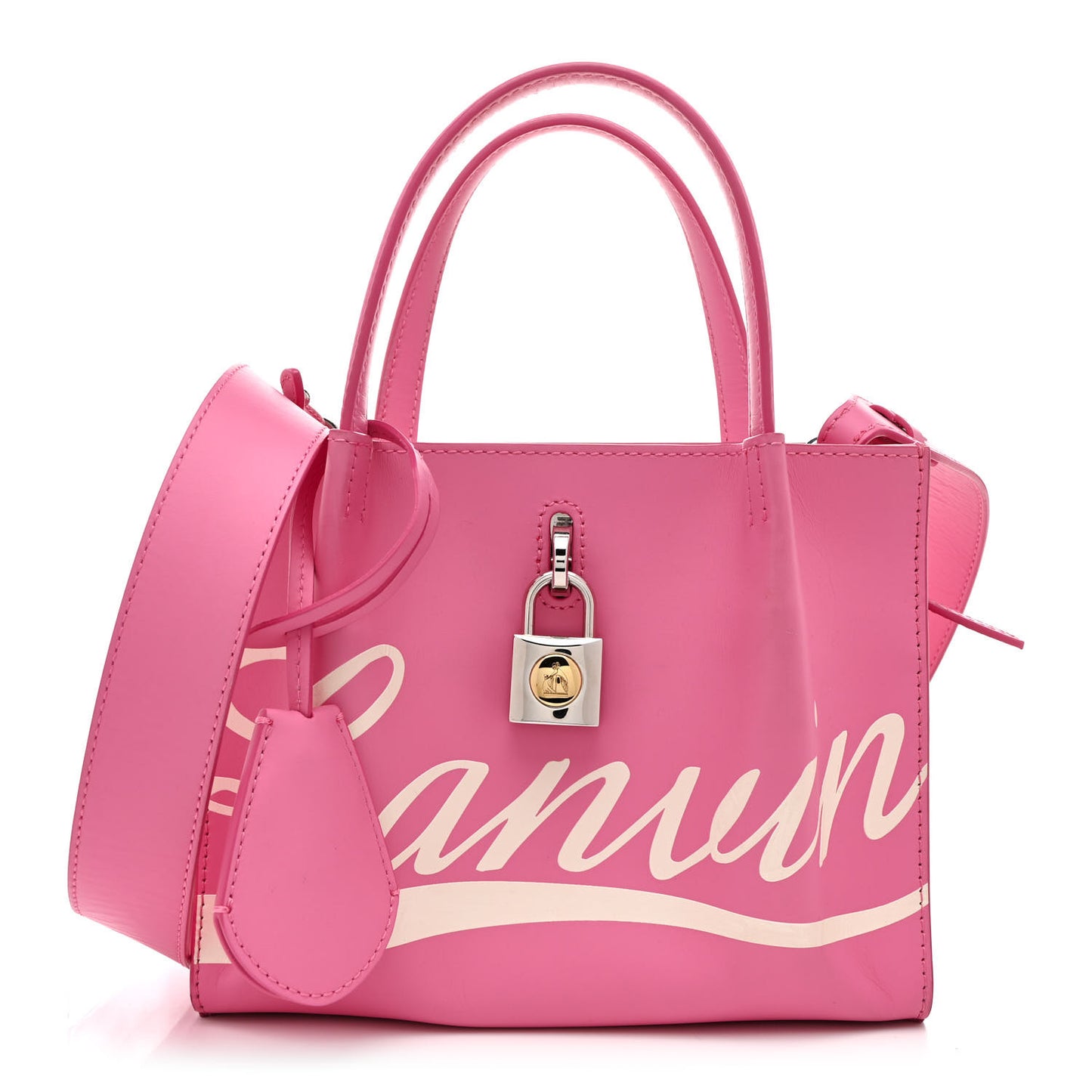 Calfskin Logo Printed Nano Bogey Day Bag Pink