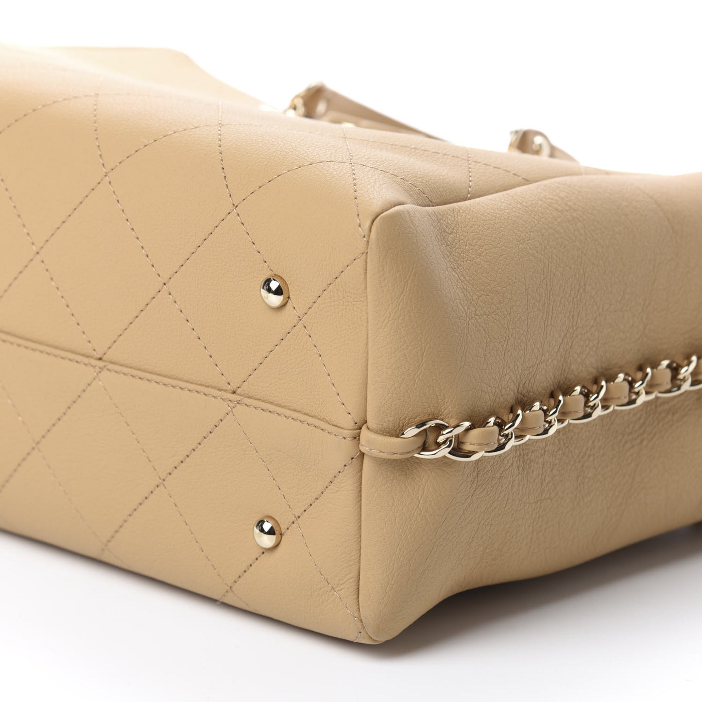 Bullskin Stitched Medium Shopping Bag Beige