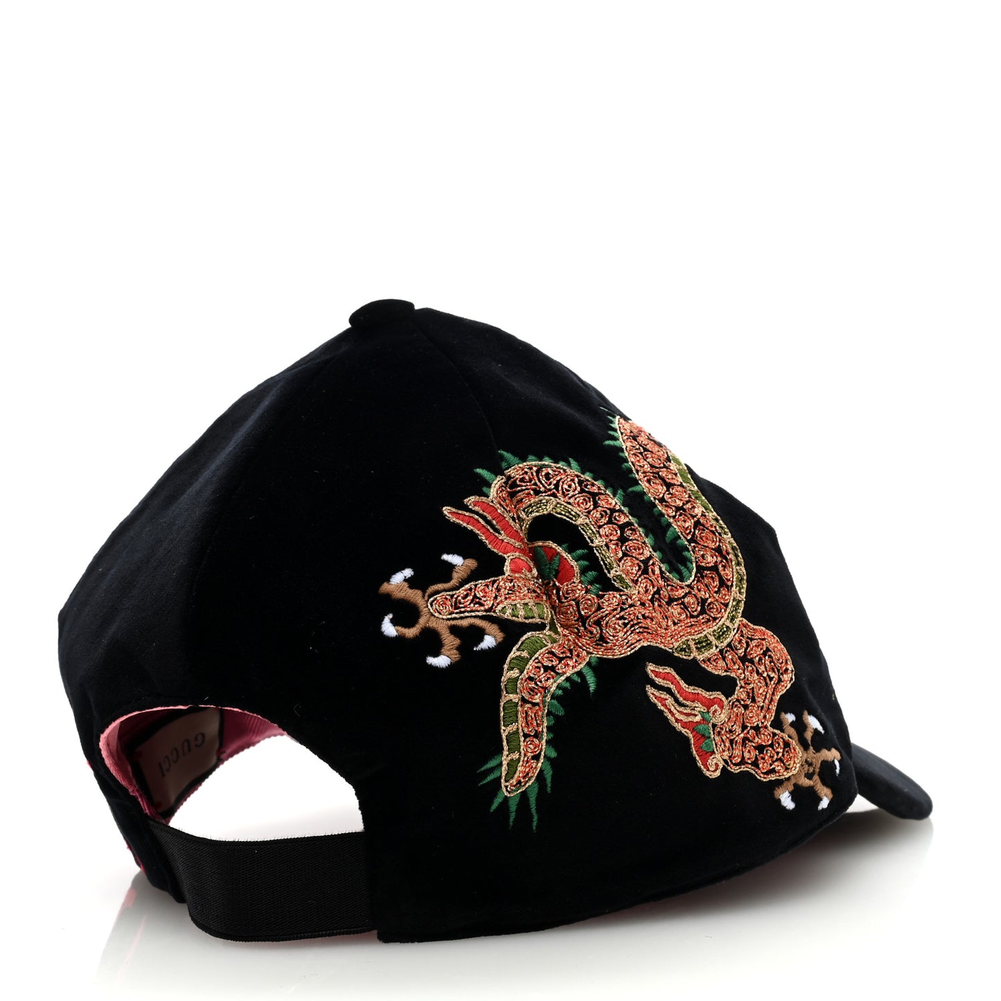 Velvet GG Monogram Embroidered Baseball Hat M Black