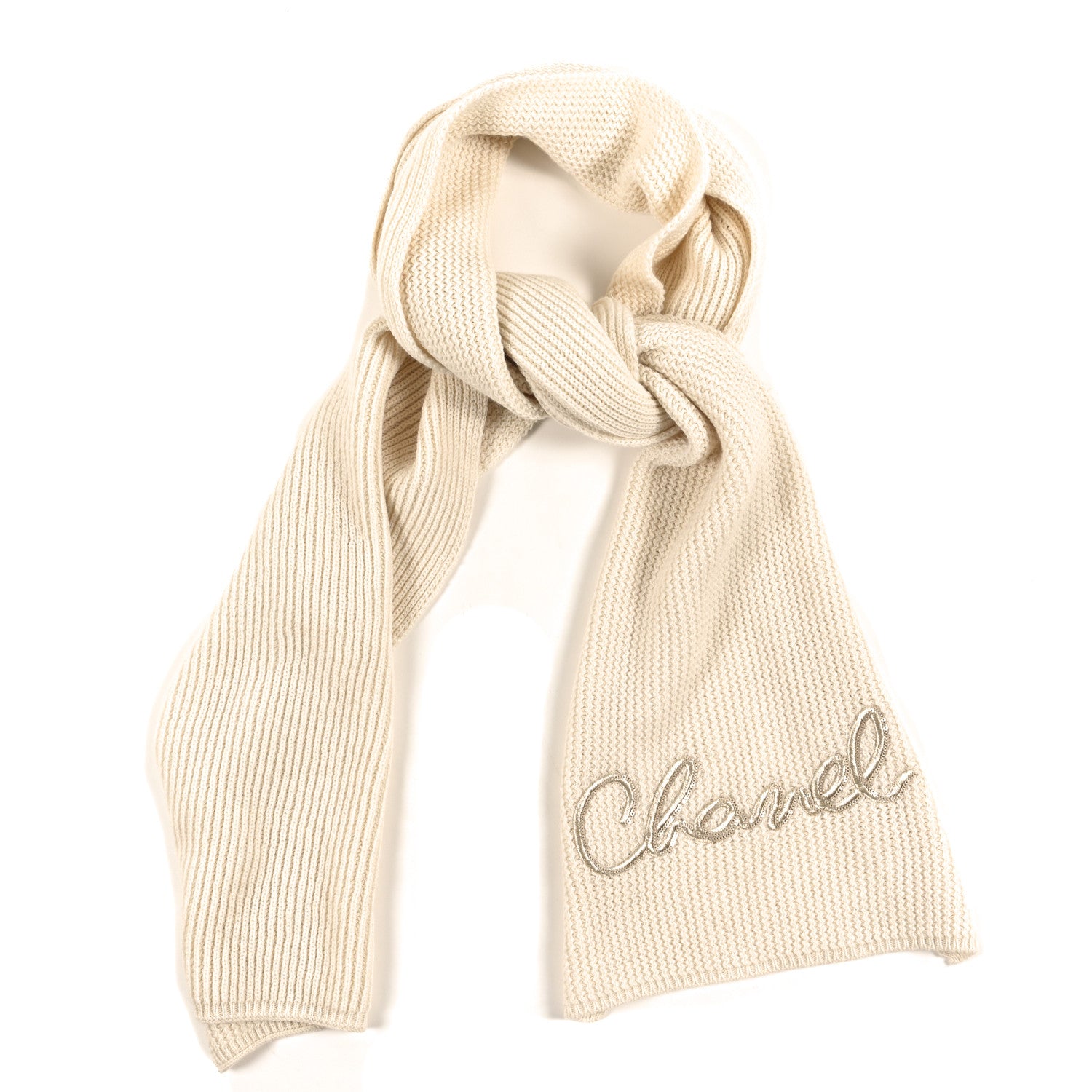 Chanel Cashmere Logo Scarf Beige 1824908 – FASHIONPHILE
