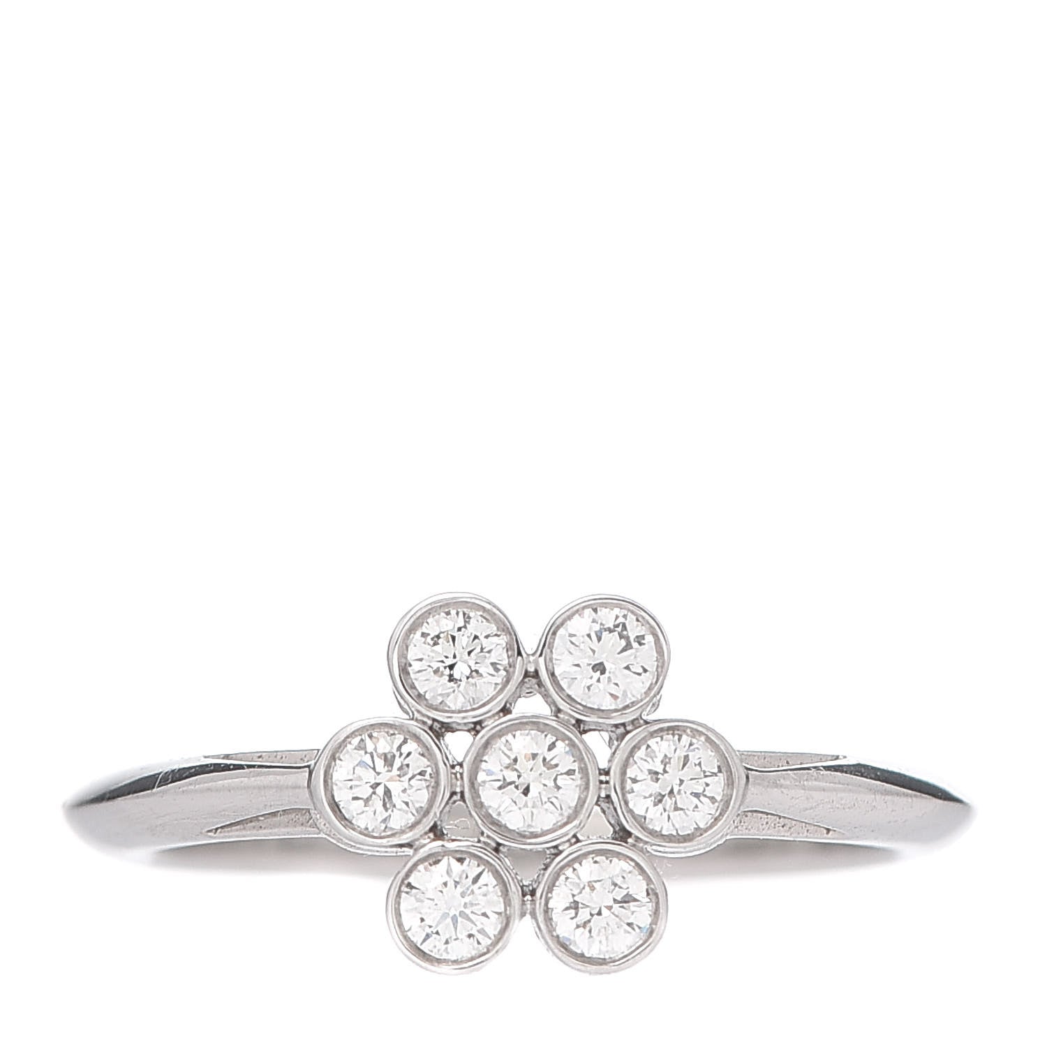 Tiffany Platinum Diamond Enchant Flower Ring 48 4.5 1 of 5