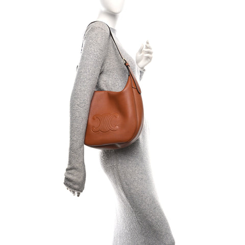 Supple Calfskin Medium Triomphe Heloise Shoulder Bag Tan