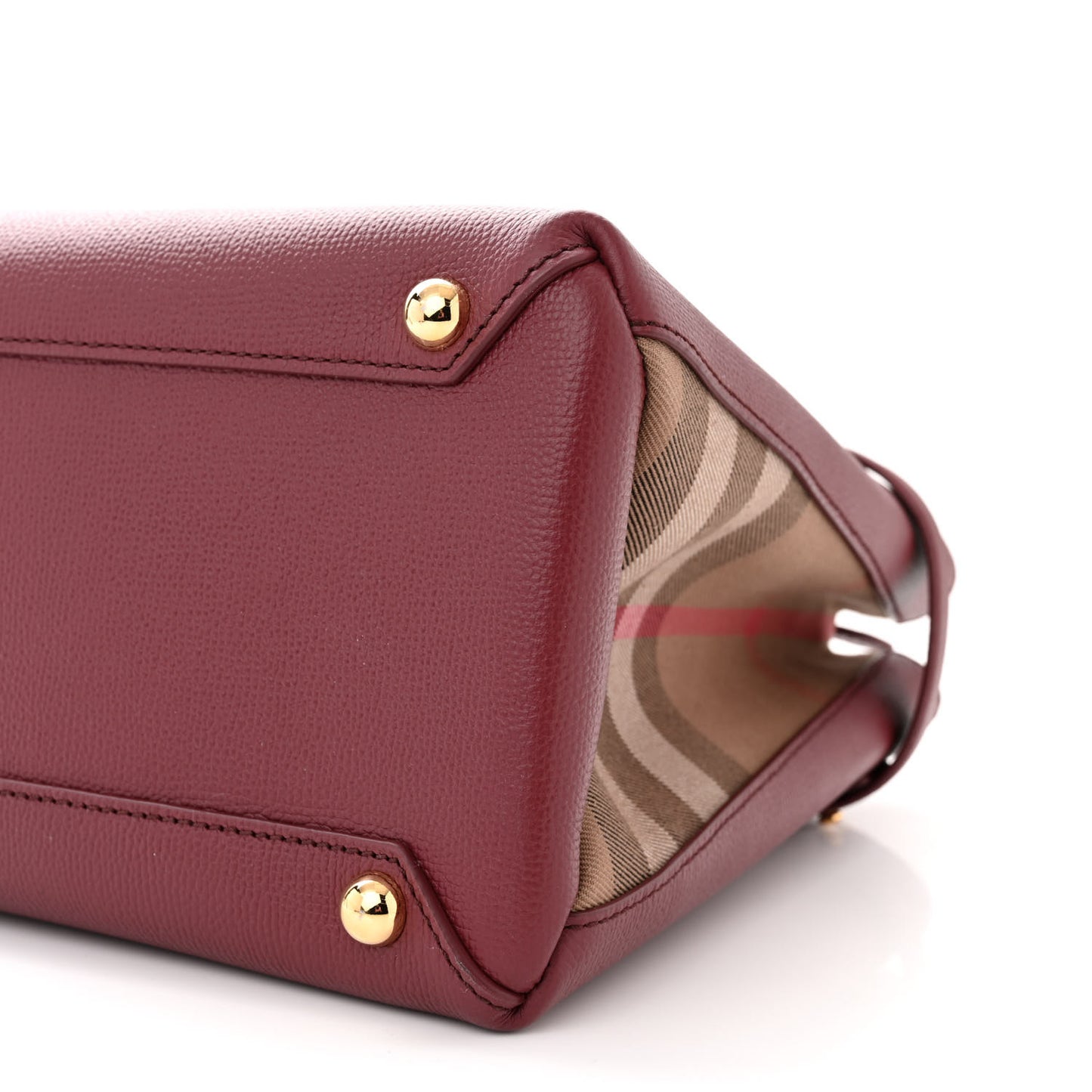 Grainy Calfskin House Check Medium Banner Tote Crimson