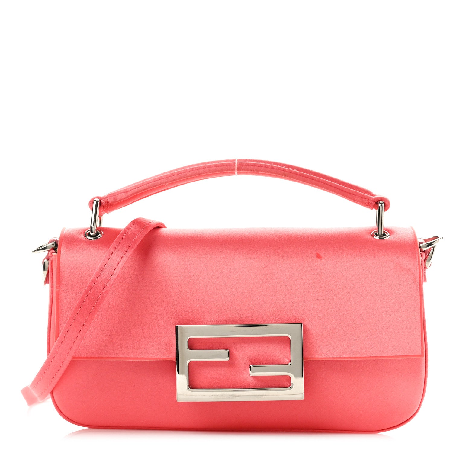 Fendi Silk Satin Phone Baguette Pink Dalia 1 of 9
