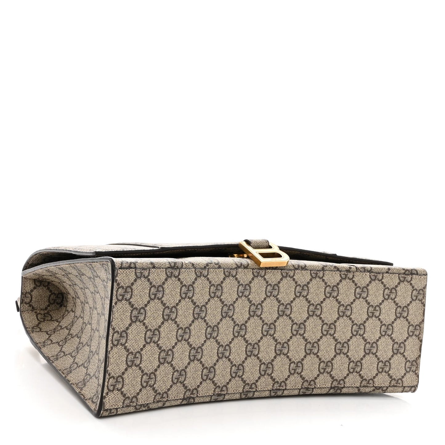 X GUCCI GG Supreme Monogram Medium Hourglass Top Handle Bag Beige Ebony