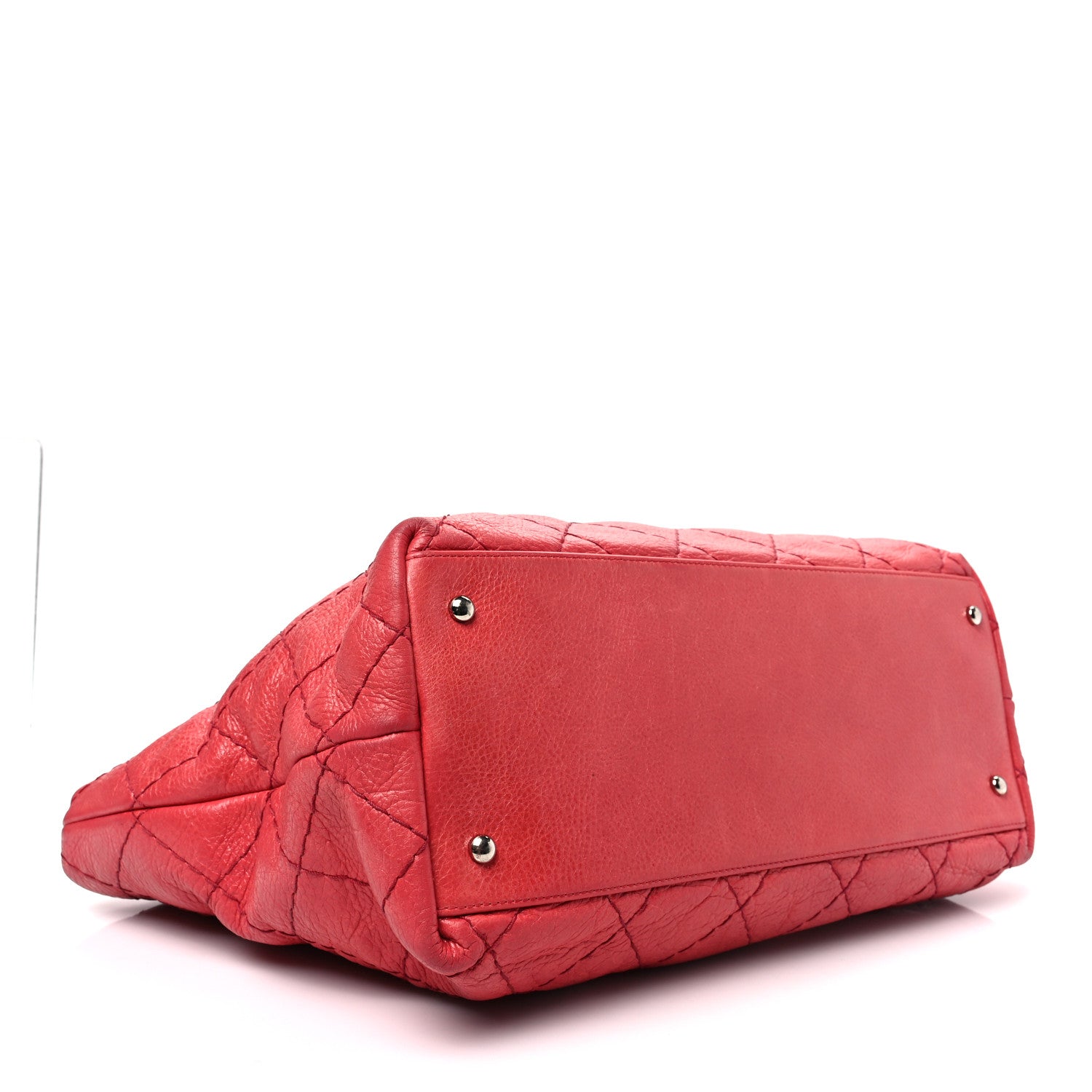 Chanel Glazed Calfskin Large On The Road Tote Red 4 of 8