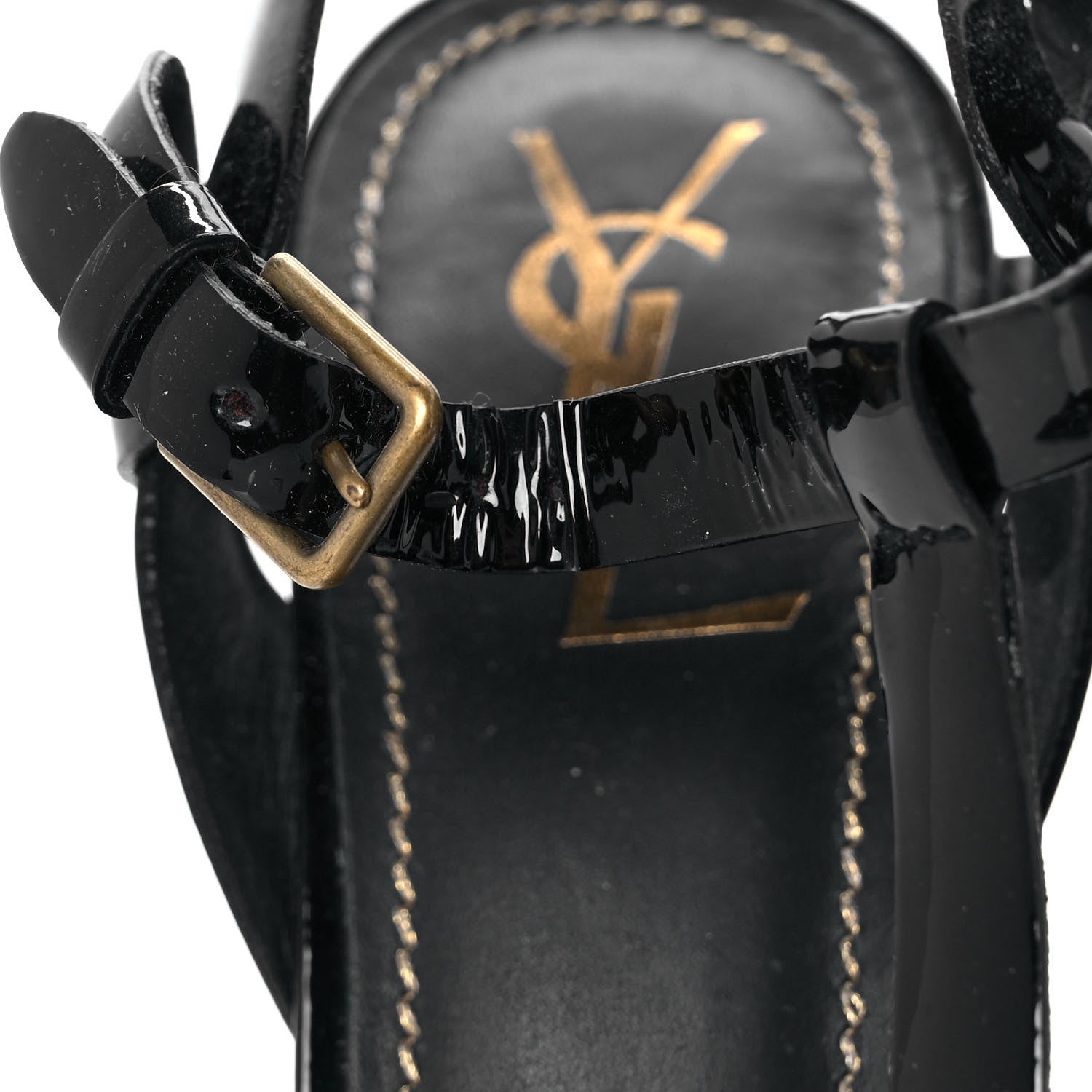 Saint Laurent Patent Tribute 105 Platform Sandals 39 Black 9 of 9