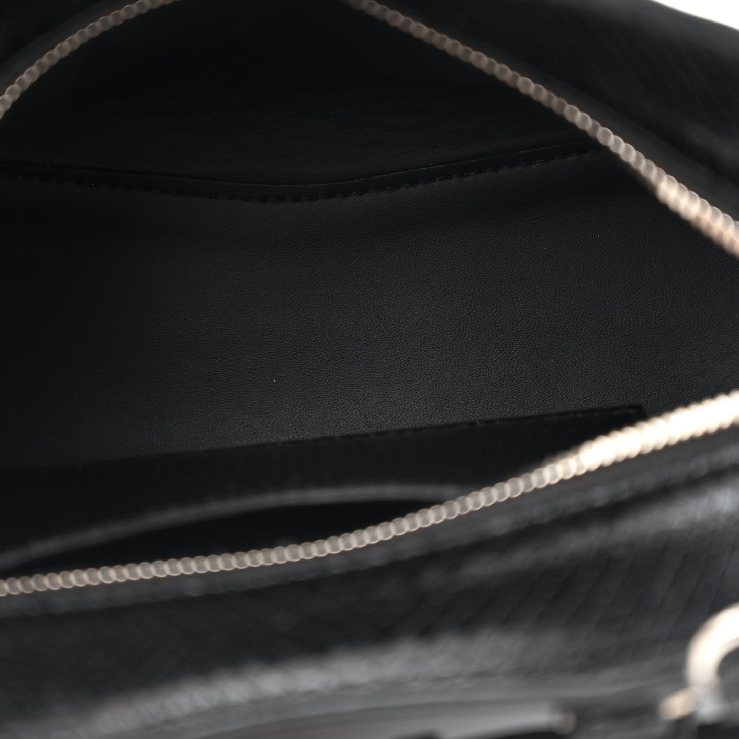 Grained Calfskin Snake Effect Silver Hardware Neo Classic Mini City Black