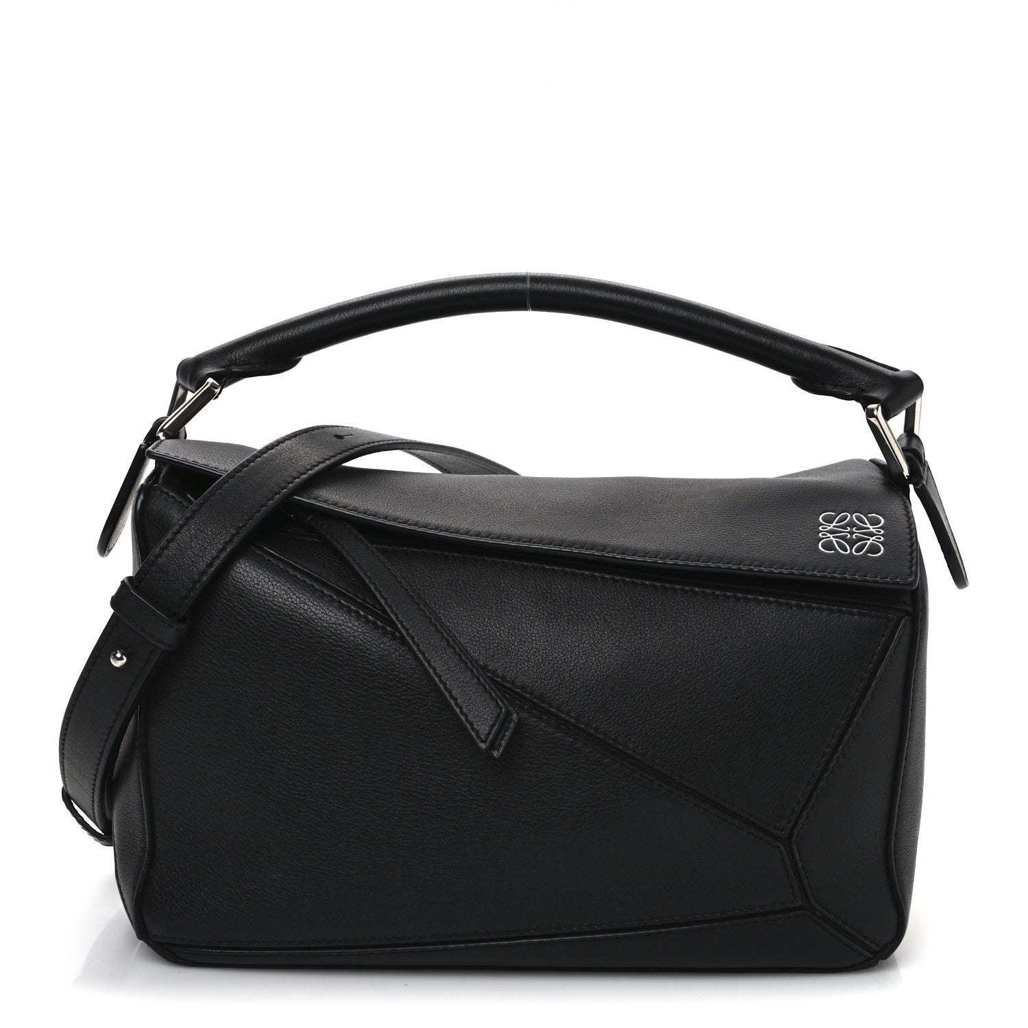 Loewe Calfskin Small Puzzle Bag Black 1 of 11