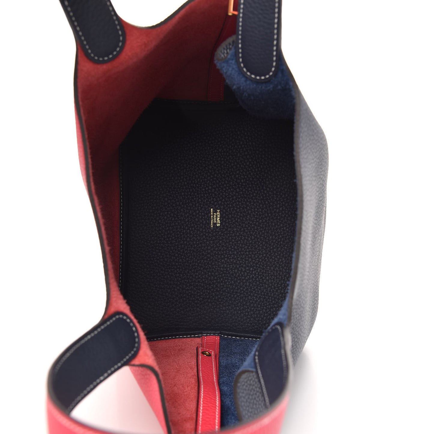 Taurillon Clemence Casaque Picotin Lock 22 MM Rose Extreme Bleu Nuit