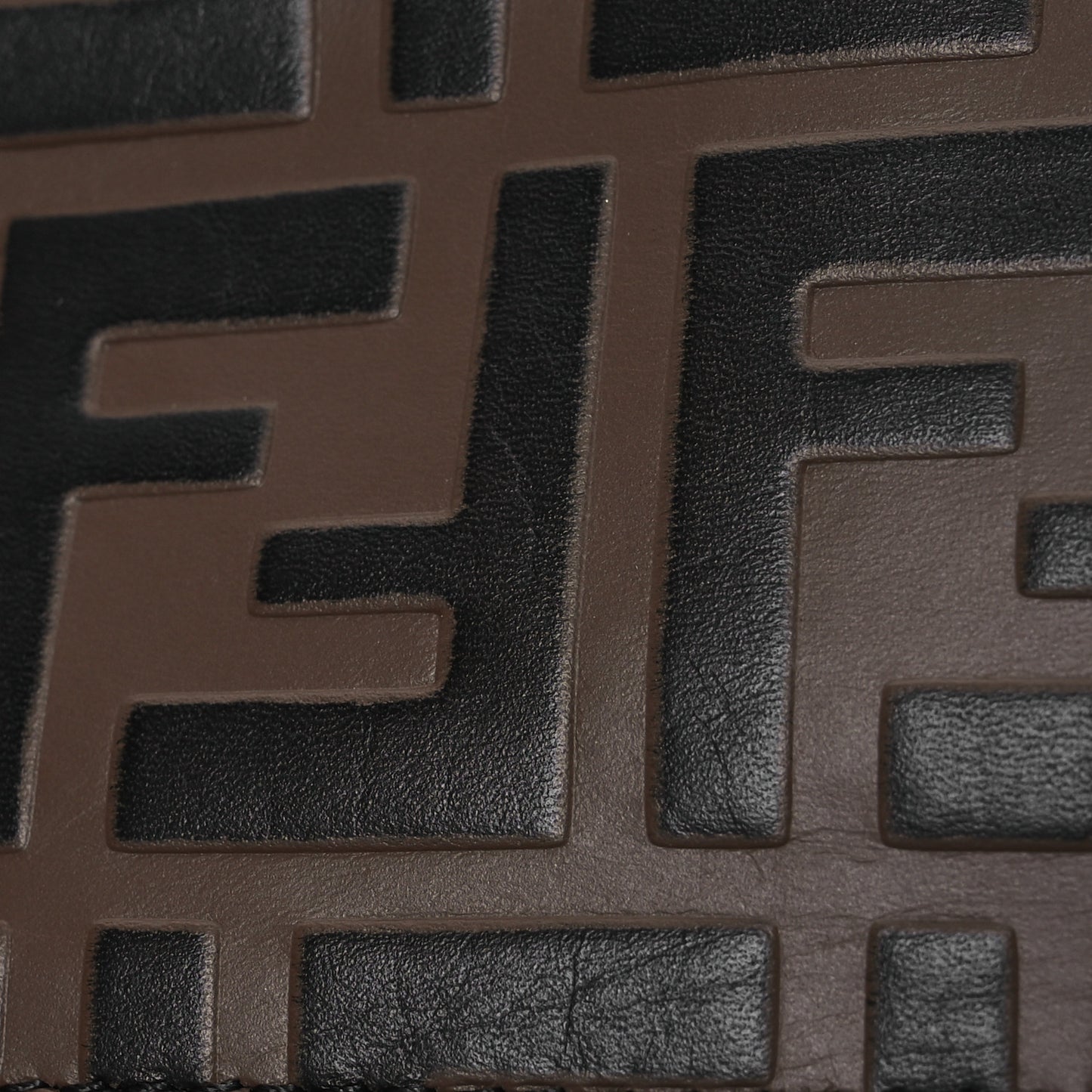 Vitello Soft F is Fendi Bi-Color FF 1974 Embossed Envelope Wallet On Chain with Pouches Maya Black