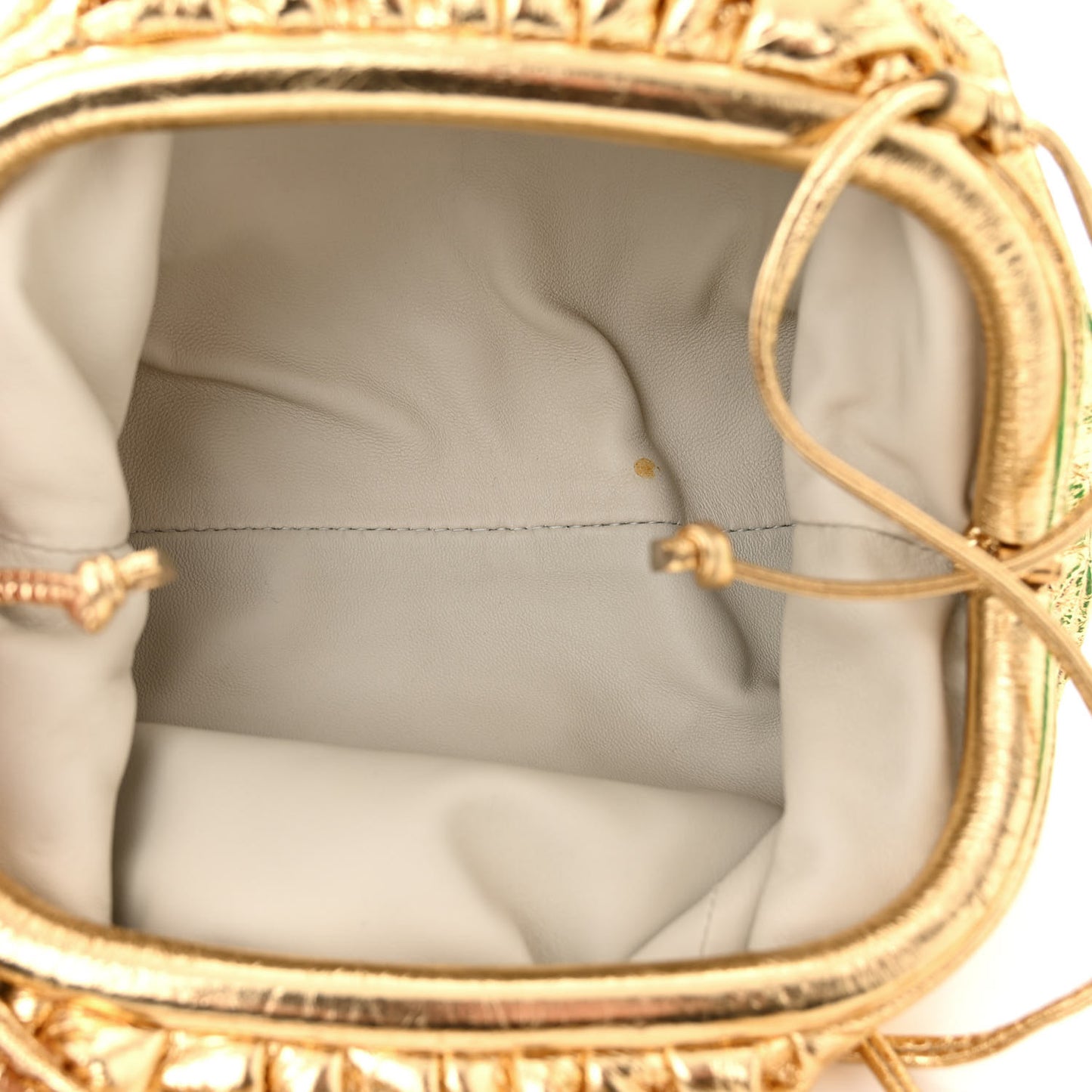 Metallic Crinkled Lambskin The Mini Pouch Oro