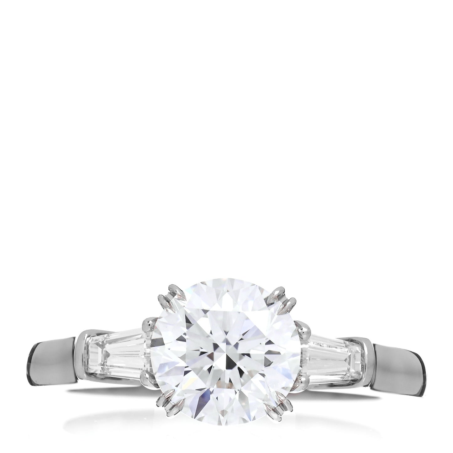 Platinum Diamond 1.13ct Brilliant Cut Tapered Baguette Engagement Ring 47 4