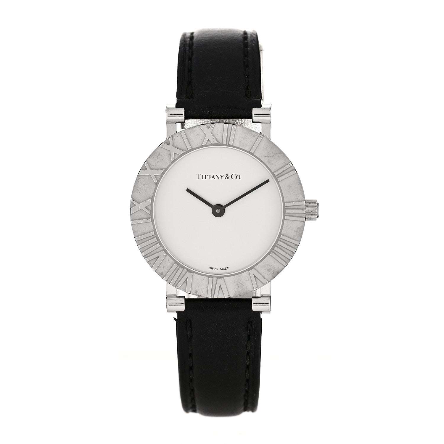 Tiffany Sterling Silver Calfskin 29mm Atlas Quartz Watch  display picture 1