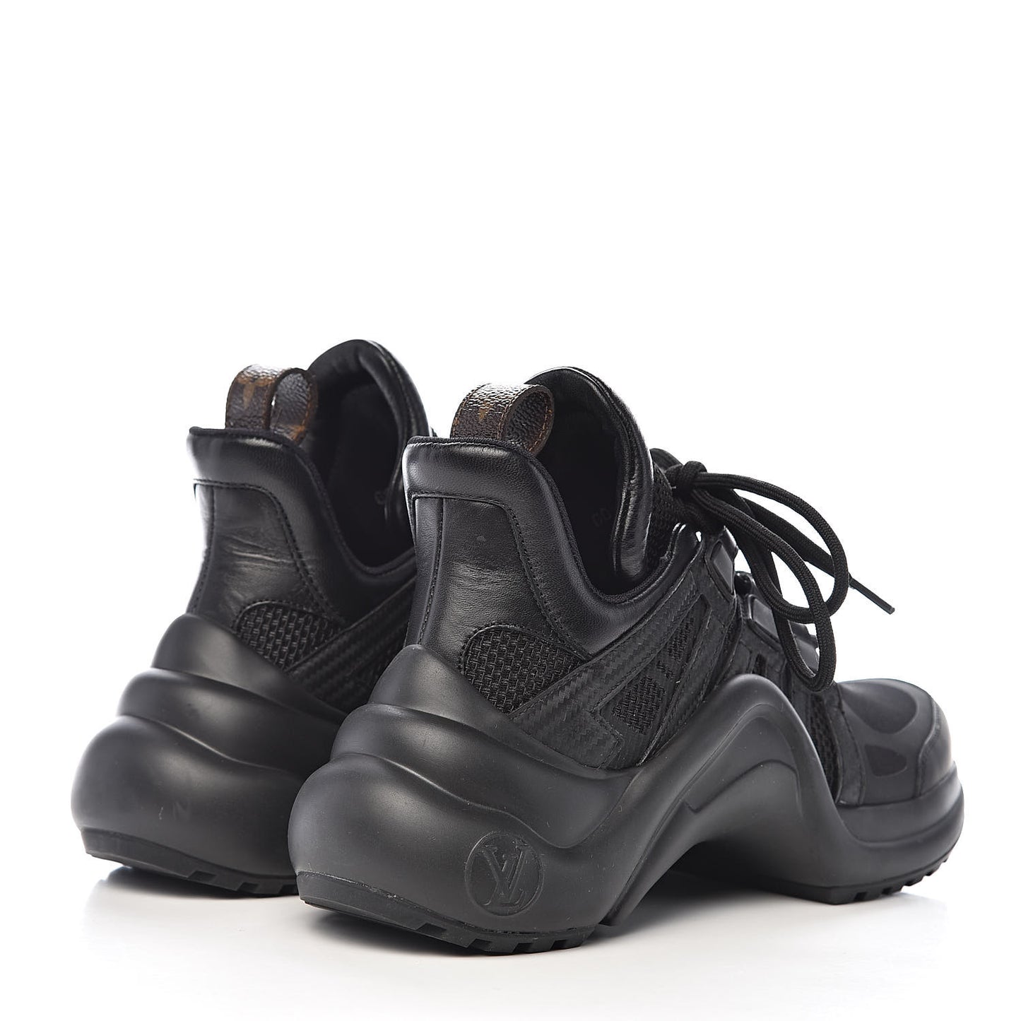 Calfskin Technical Nylon LV Archlight Sneakers 34 Black