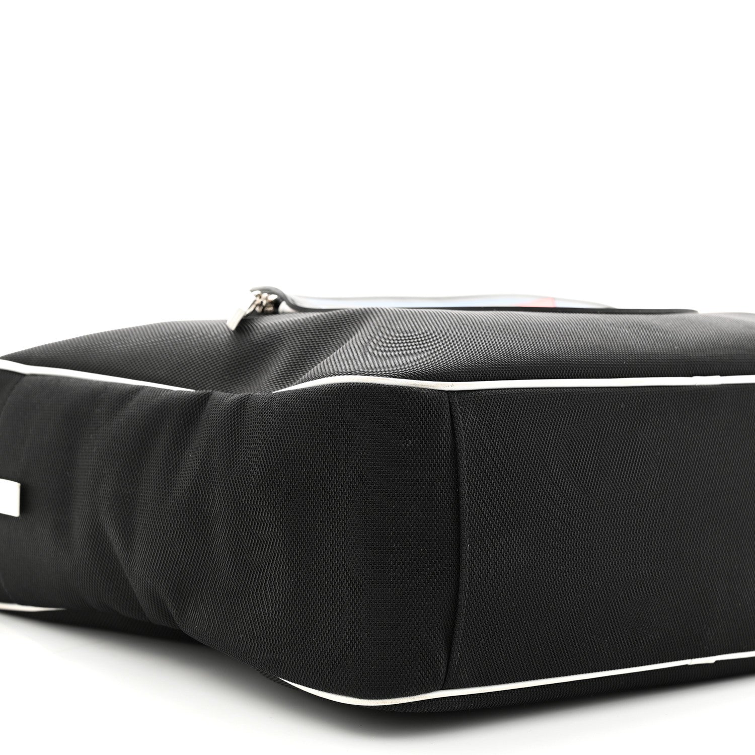 Chanel Canvas Rubber Airlines Large Zip Shopping Tote Black White Red 9 of 17