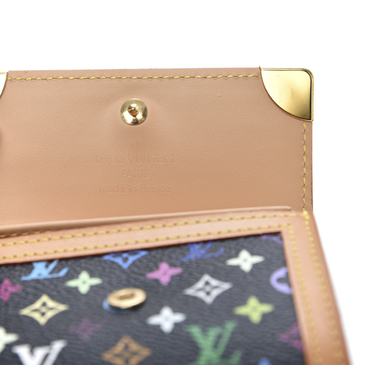 Monogram Multicolor Porte-Monnaie Plat Coin Purse Black