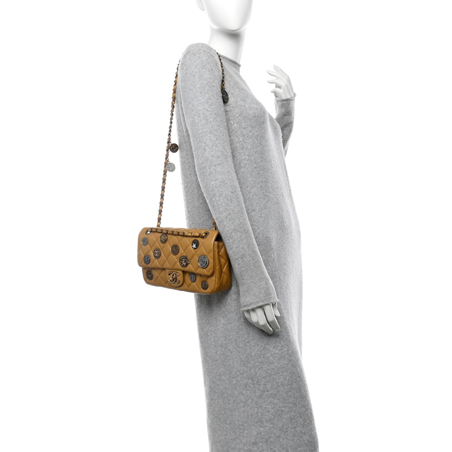 Chanel Metallic Lambskin Quilted Medium Medallion Flap Gold 2 of 10