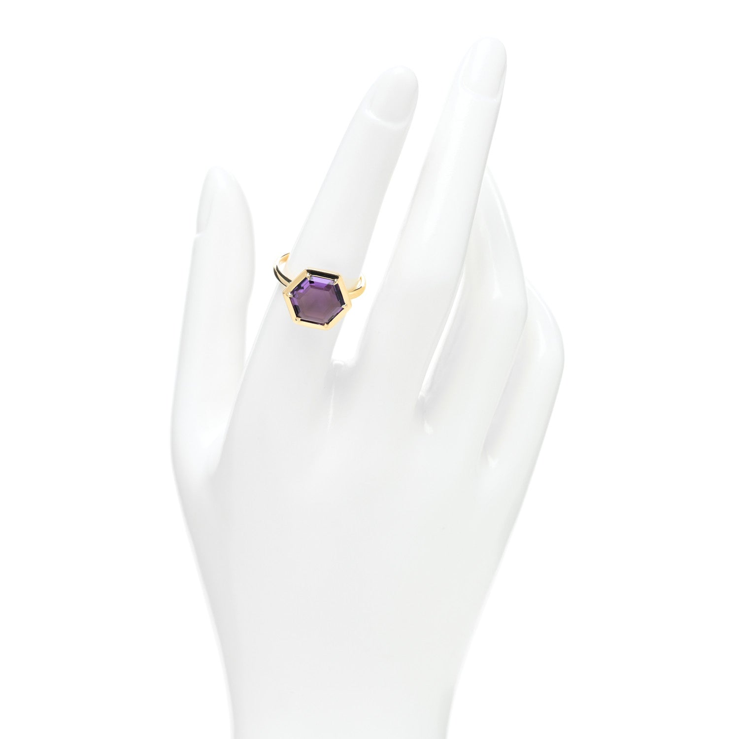 Tiffany 18K Yellow Gold Amethyst Paloma Picasso Studio Hexagon Ring 54 7 2 of 5