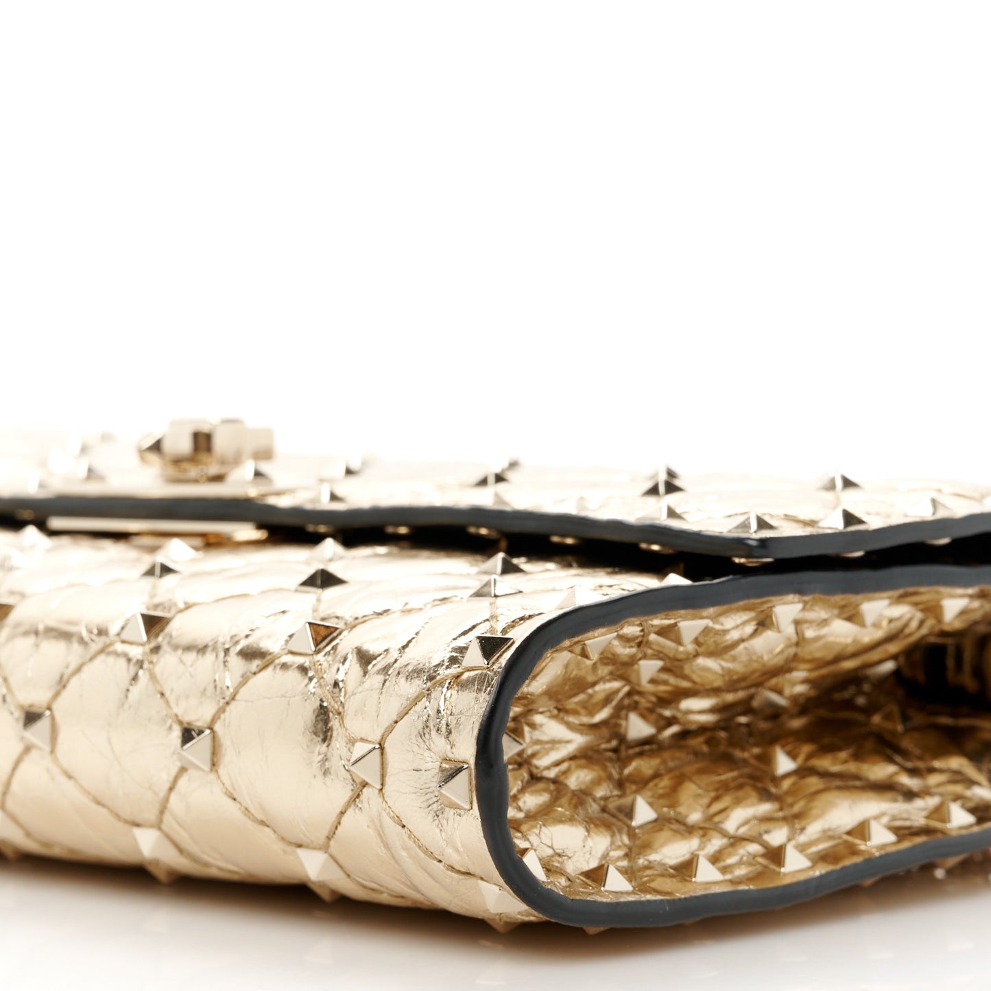 Metallic Nappa Rockstud Spike Wallet on Chain Mekong
