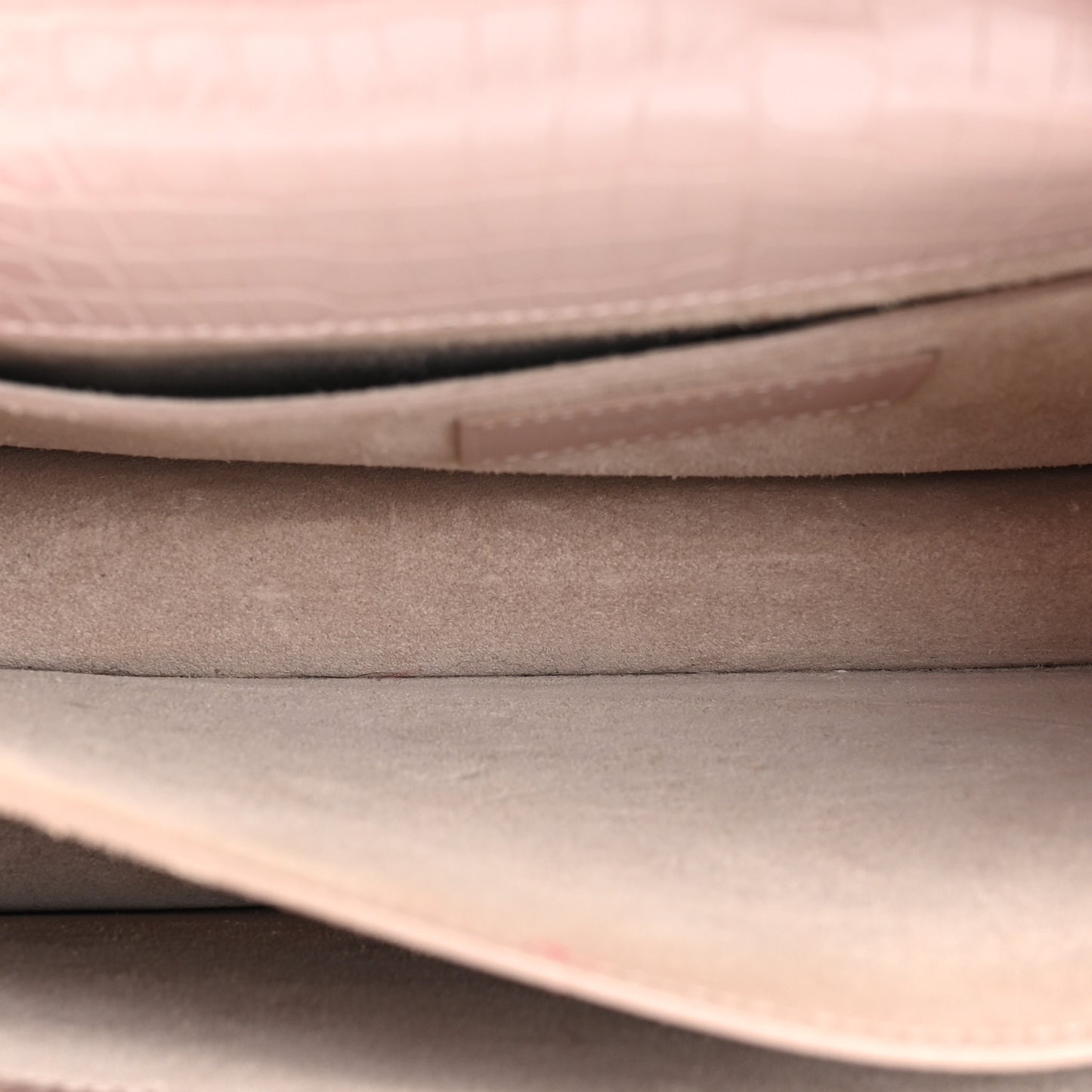 Calfskin Crocodile Embossed Medium Monogram Sunset Powder Pink