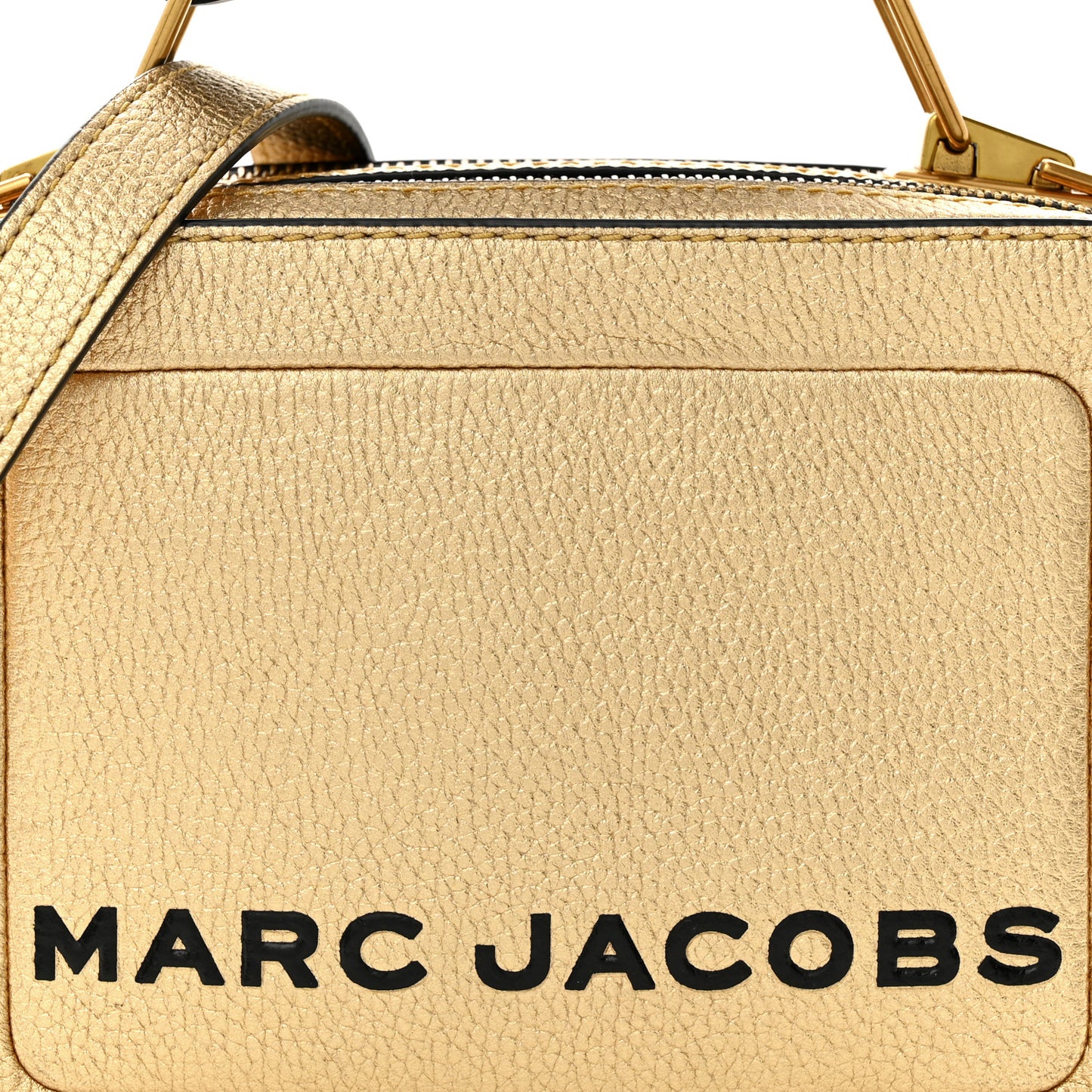 Metallic Calfskin The Box 20 Crossbody Gold