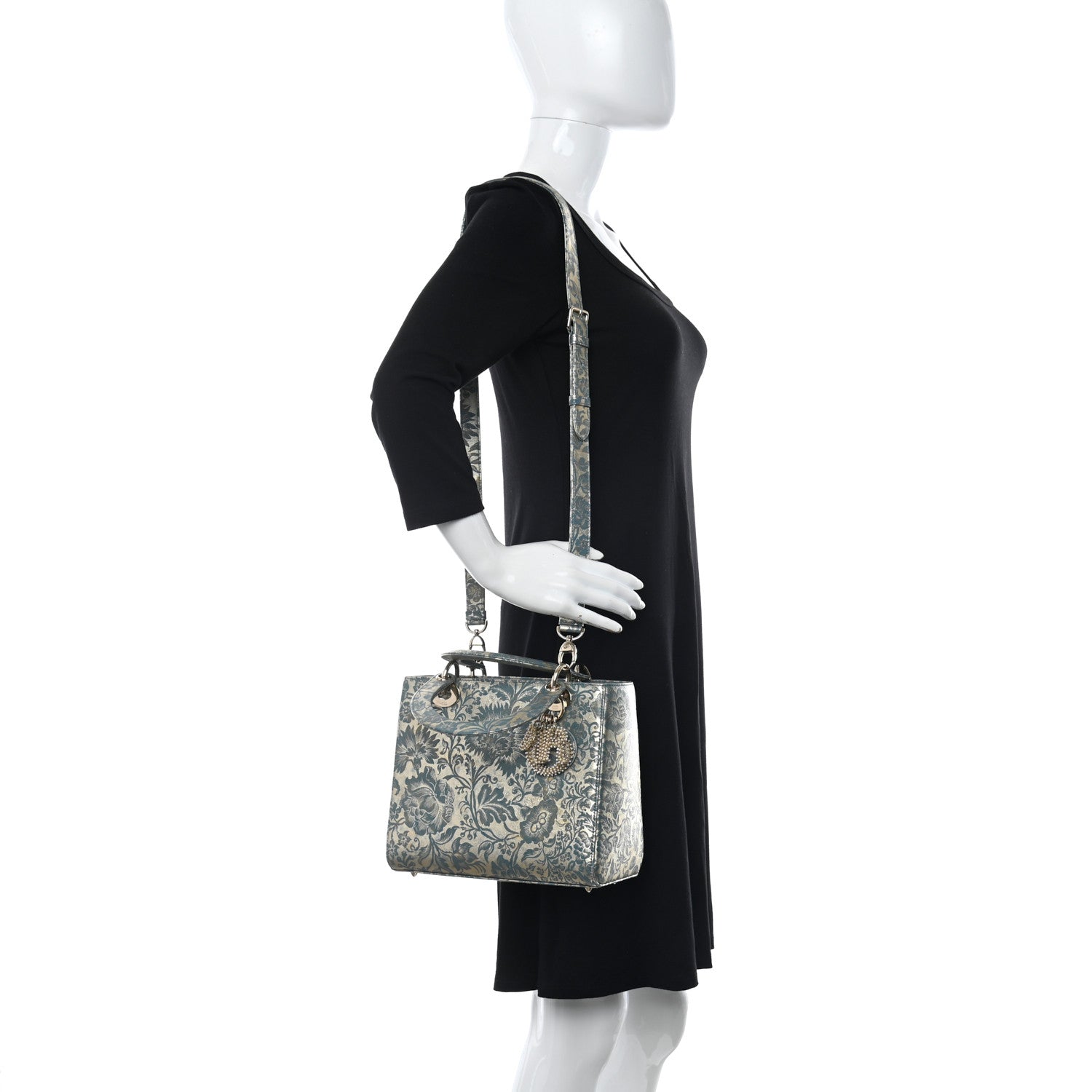 Christian Dior Metallic Calfskin Medium Brocart Lady Dior Multicolor 2 of 9