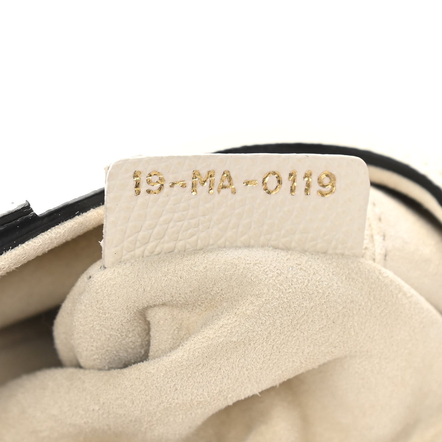 Grained Calfskin Mini Saddle Bag White
