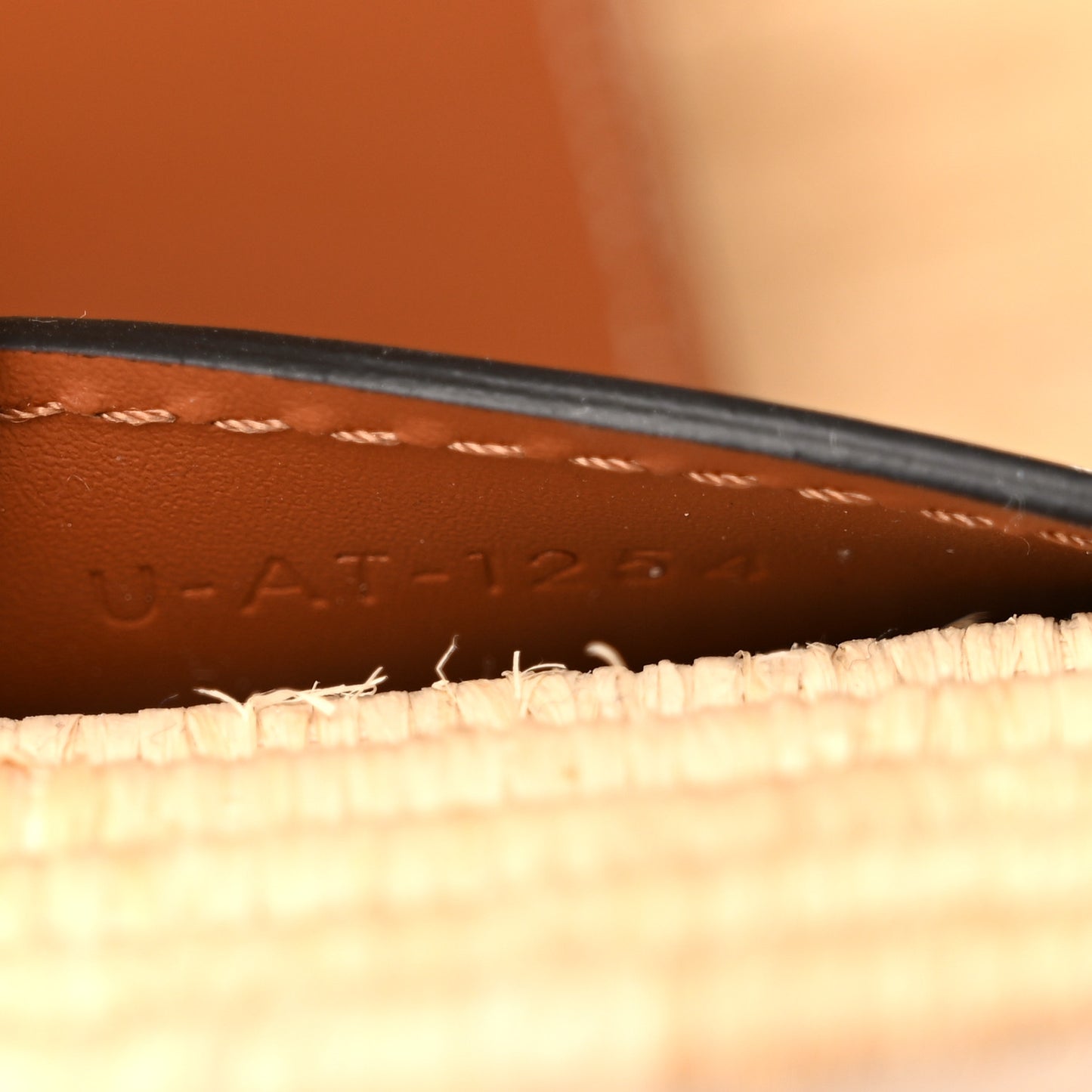 Braided Raffia Calfskin Triomphe Small Panier Tan