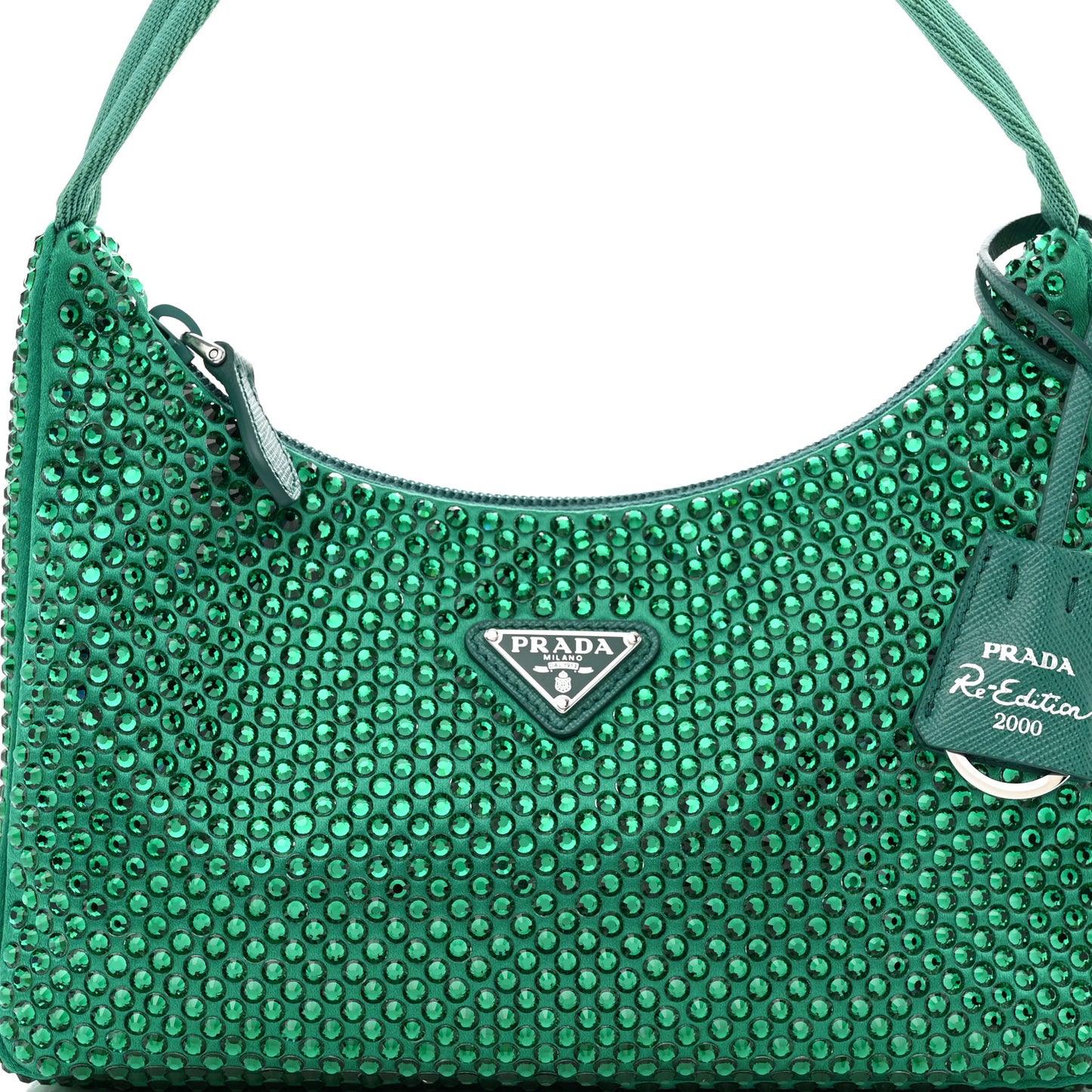 Satin Crystal Mini Re-Edition 2000 Bag Mango
