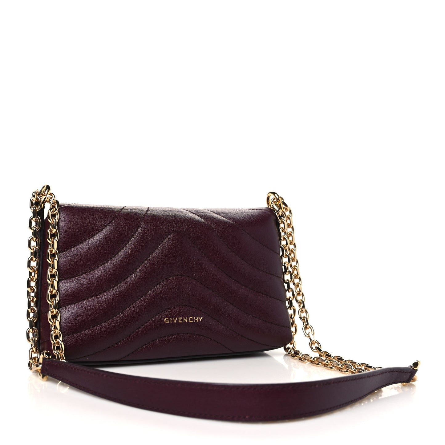 Calfskin Quilted Small 4G Liquid Wallet On Chain Oxblood