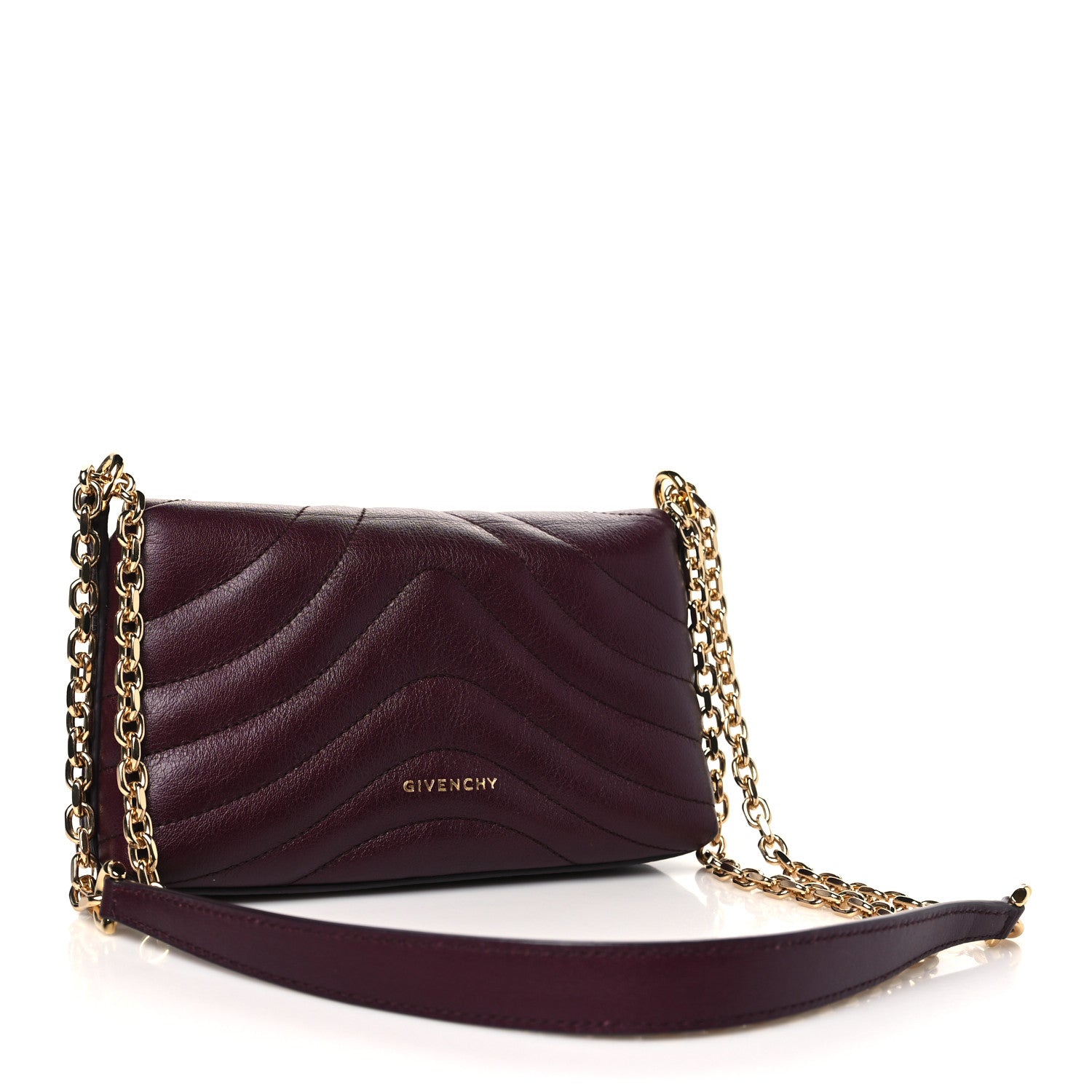 Givenchy Calfskin Quilted Small 4G Liquid Wallet On Chain Oxblood 3 of 9