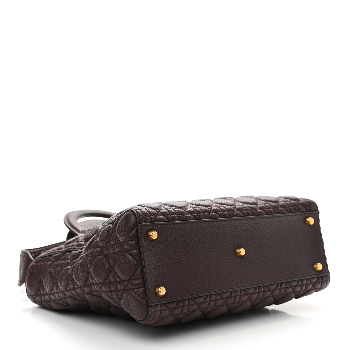 Grained Calfskin Cannage Large Lady Dior Burgundy