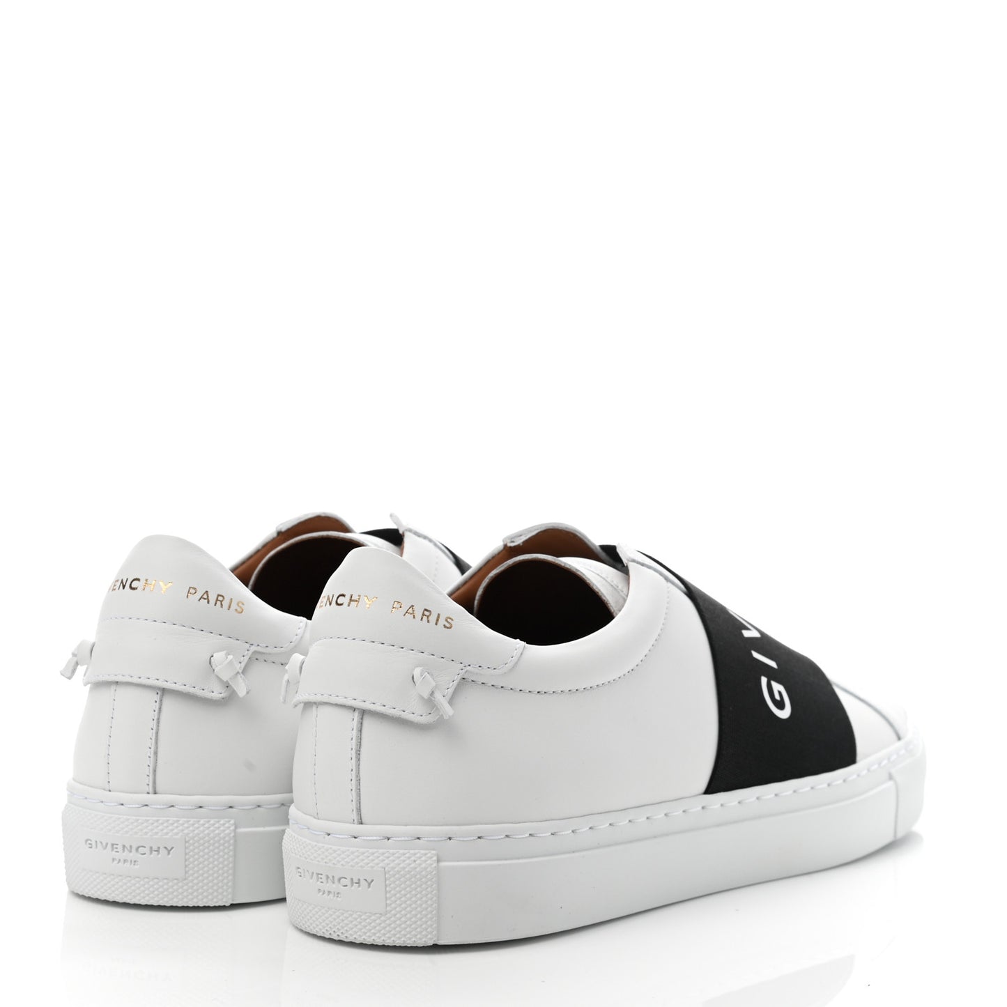 Calfskin Band Logo Womens Urban Street Sneakers 40 White Black