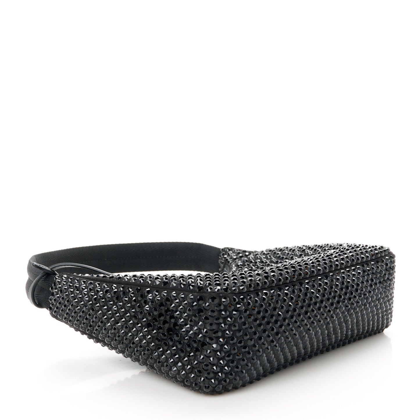 Satin Crystal Mini Re-Edition 2000 Bag Black